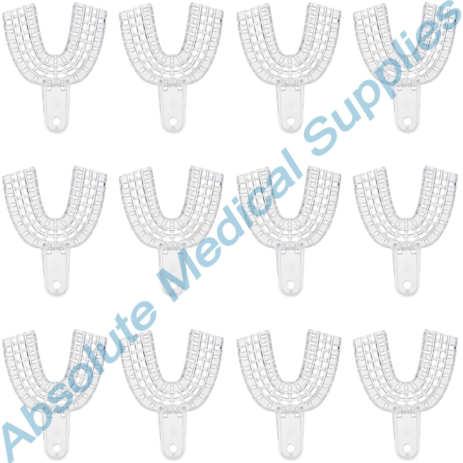 *12-Piece* Coltene President Impression Tray Size-4 Lower Full Arch-Medium C6904