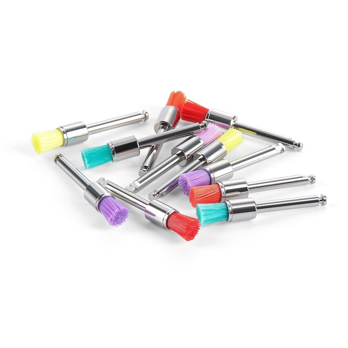 Dental Nylon Latch Prophy Polishing Brushes Flat Type RA2.35mm Polisher Colorful