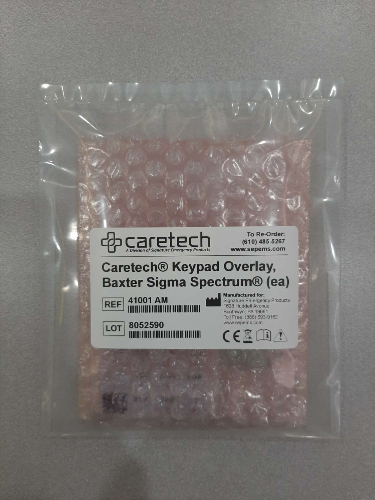 BAXTER SIGMA SPECTRUM KEYPAD FRONT PANEL OVERLAY NEW