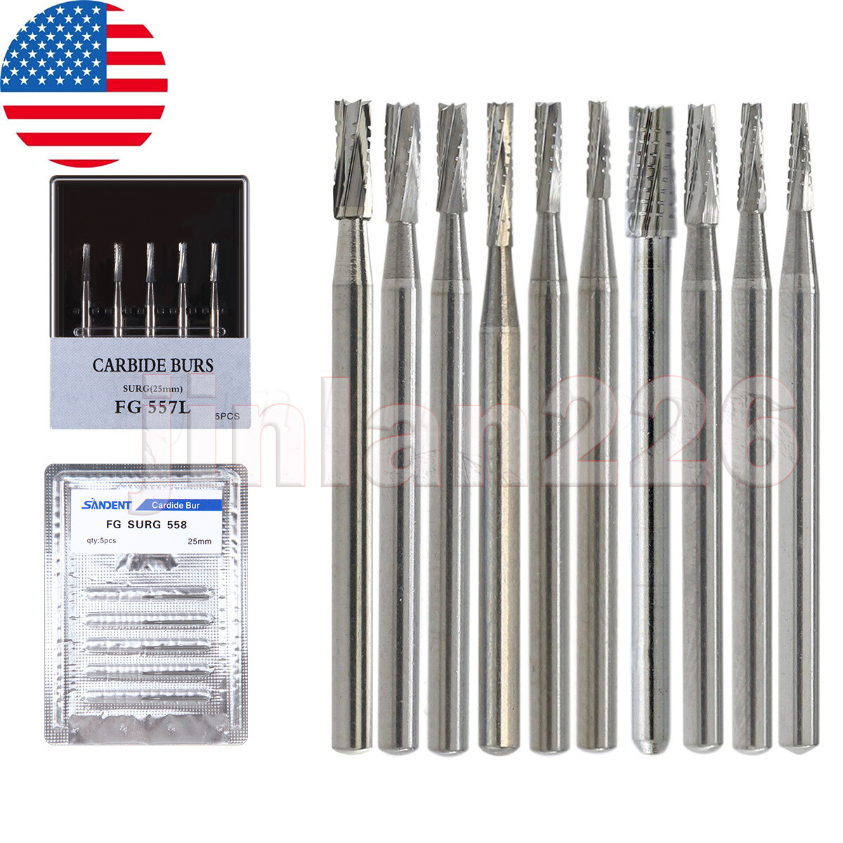 Dental Carbide Oral Surgical FG Burs Round FGOS 2-5 330 Friction Grip Surgery