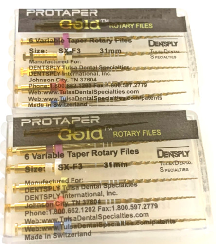 Protaper Gold Rotary Files 31 mm SX-F3 Dentsply Tulsa Assorted Endodontics Endo