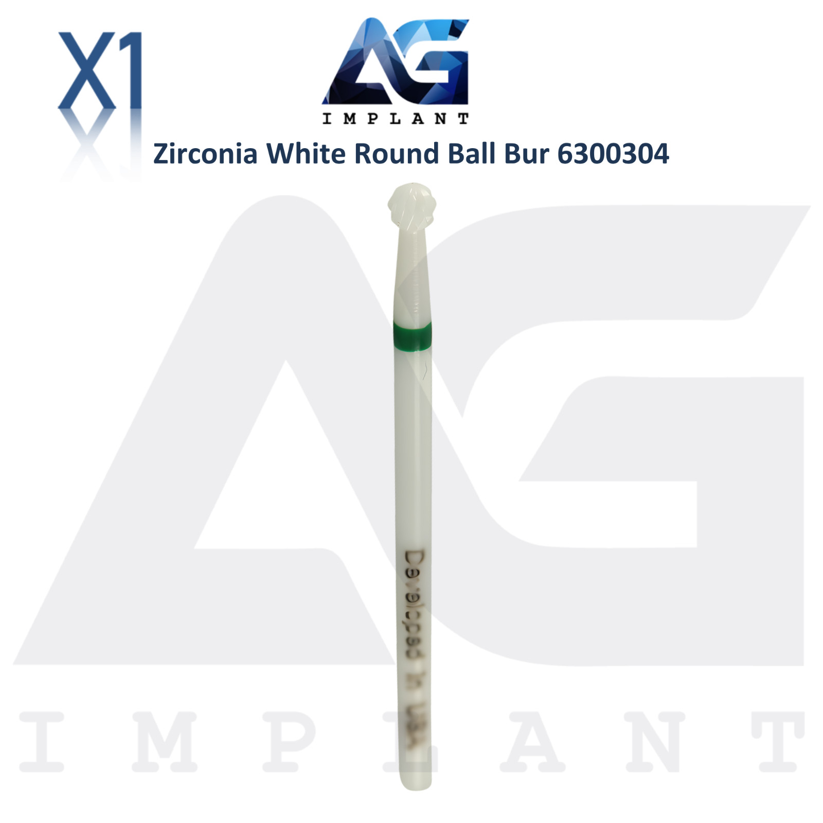 Dental Wilson Cross Cut Round Ball Coarse Bur Ø3.0x2mm White Zirconia 6300304