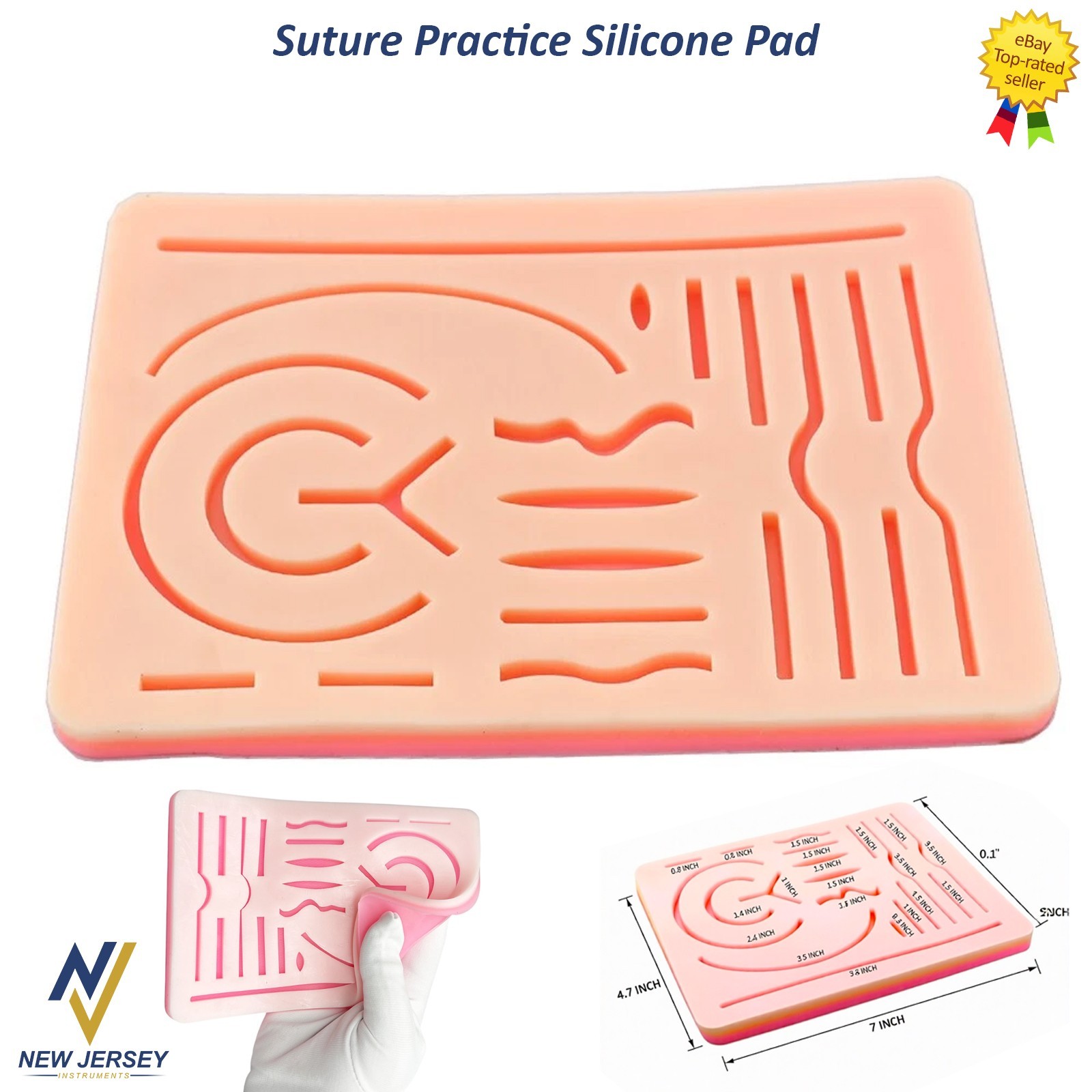 Medical Skin Suture Practice Silicone Pad Wound Simulated Surgical Training Kit