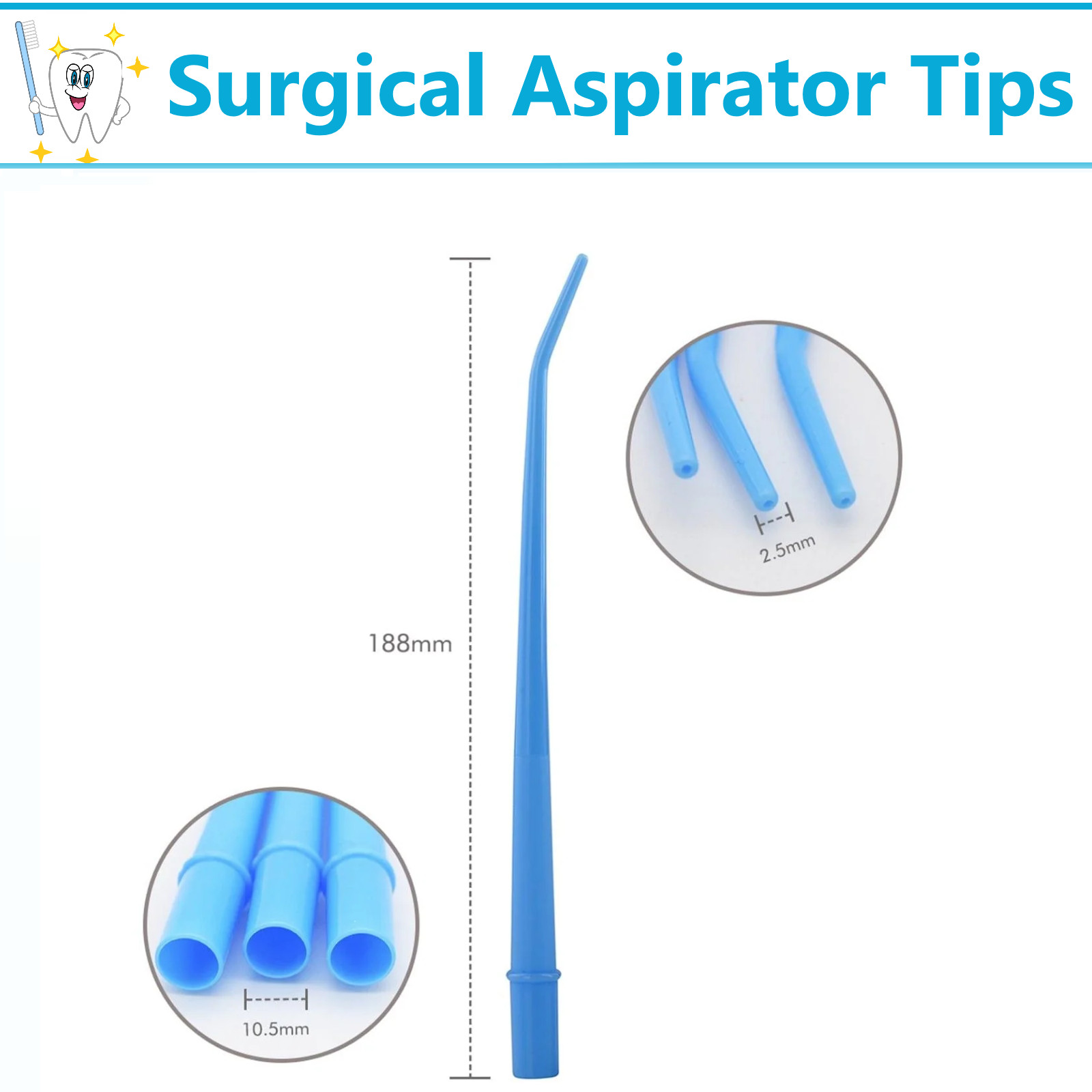 Surgical Aspirator Tips Dental Aspirating Suction Tip (Choose Size & Pack) USA