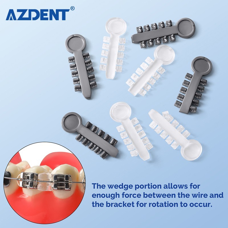 200pcs Dental Orthodontic Wire Bracket Rotation Occur Wedges Rubber High Elastic