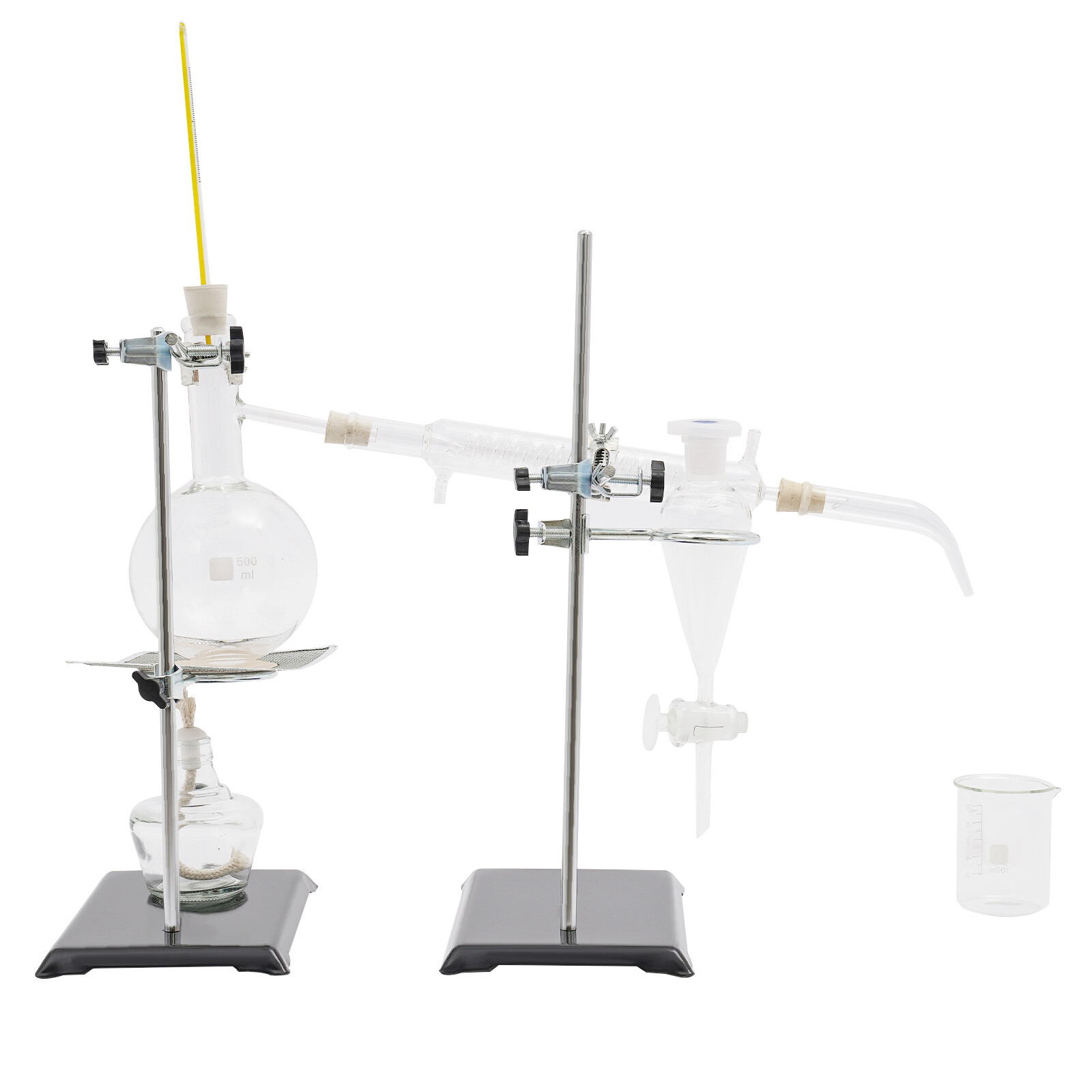 500ml Essential Oil Distillation Kit Lab Apparatus Distillation Glassware Set