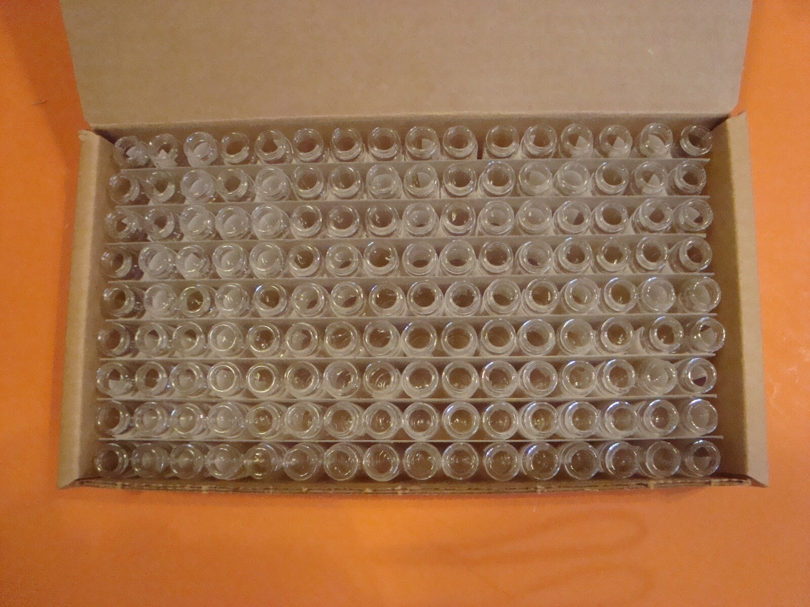 1 DRAM VIALS clear glass 15 x 45mm 144/box NOS