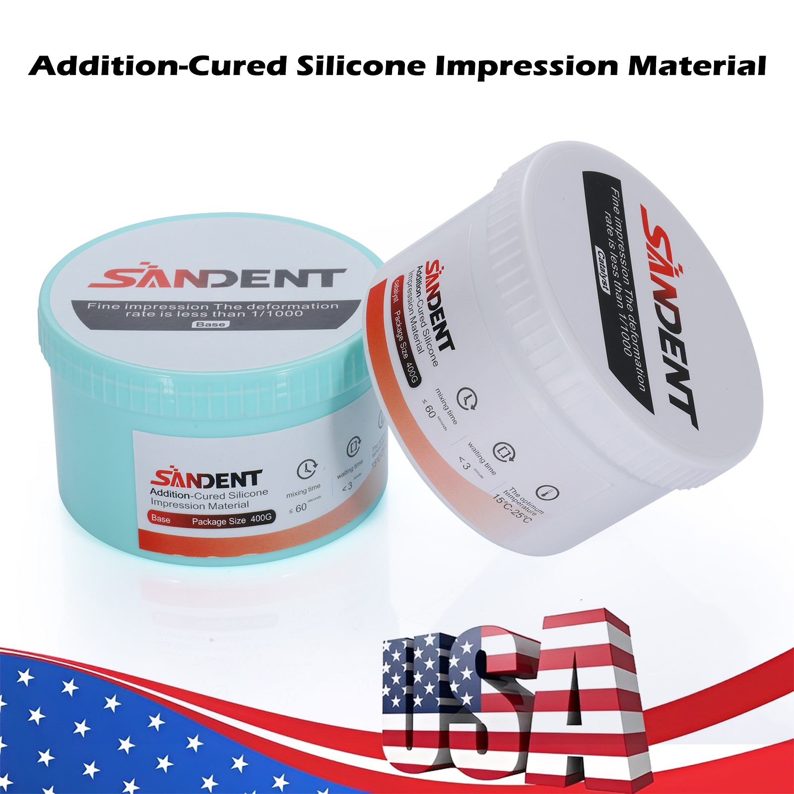 10Sets Dental Impression Putty Fast Set VPS 400g Base & 400g Catalyst Heavy Body