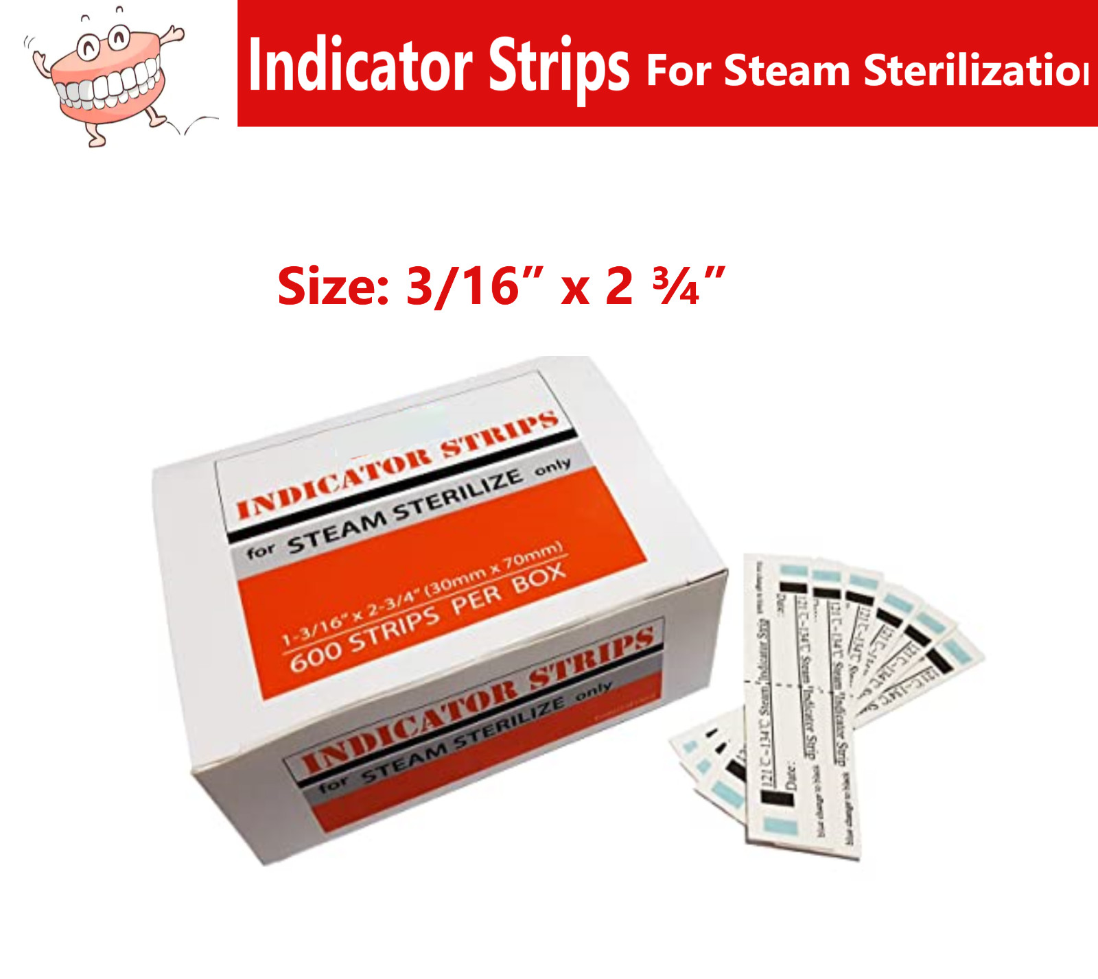 Medical Dental Tattoo Indicator Strips for Steam Sterilize 1200 Strips –