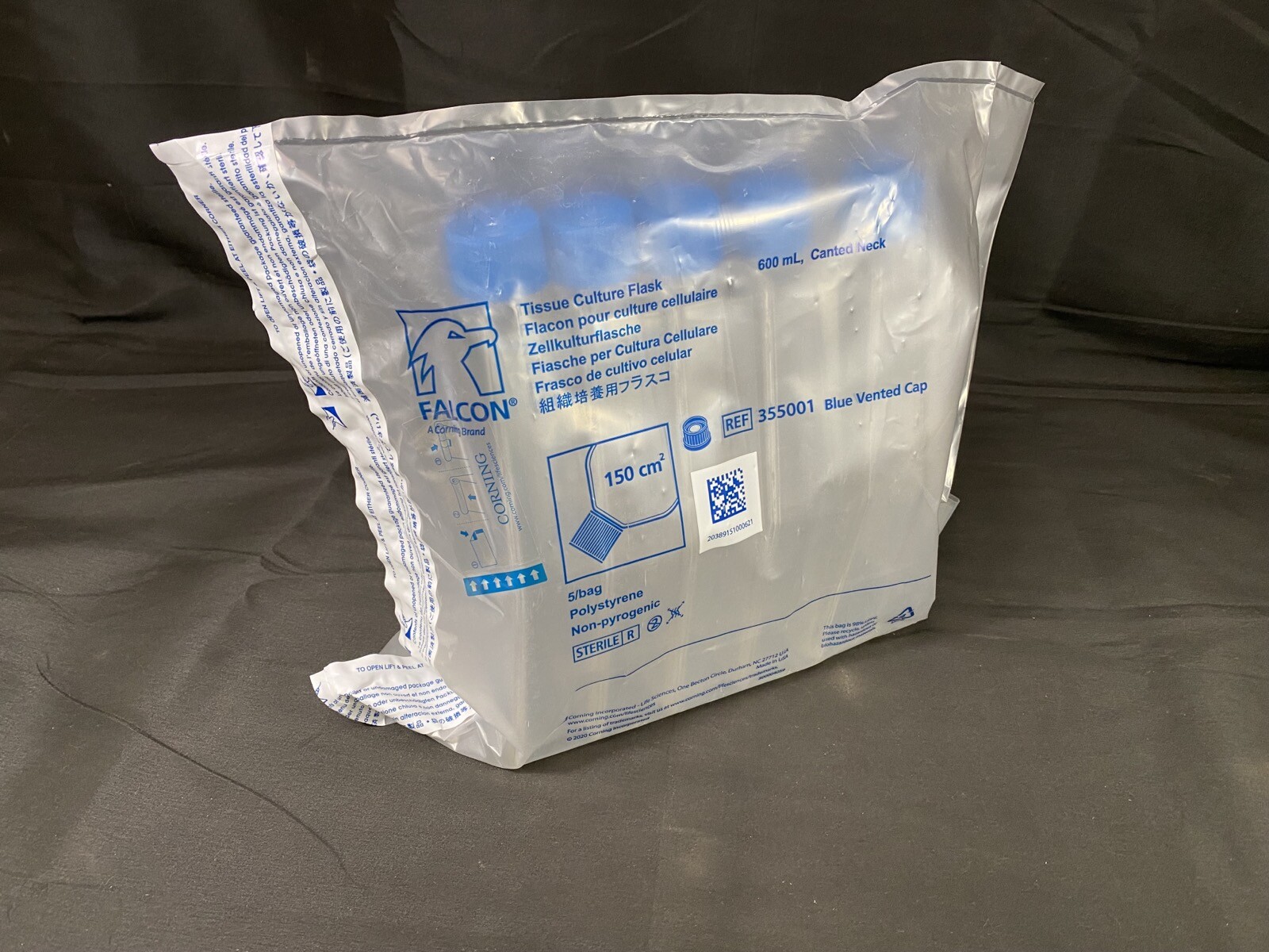 FALCON Polystyrene 600mL Canted Neck Tissue Culture Flask 355001 (15/pk)