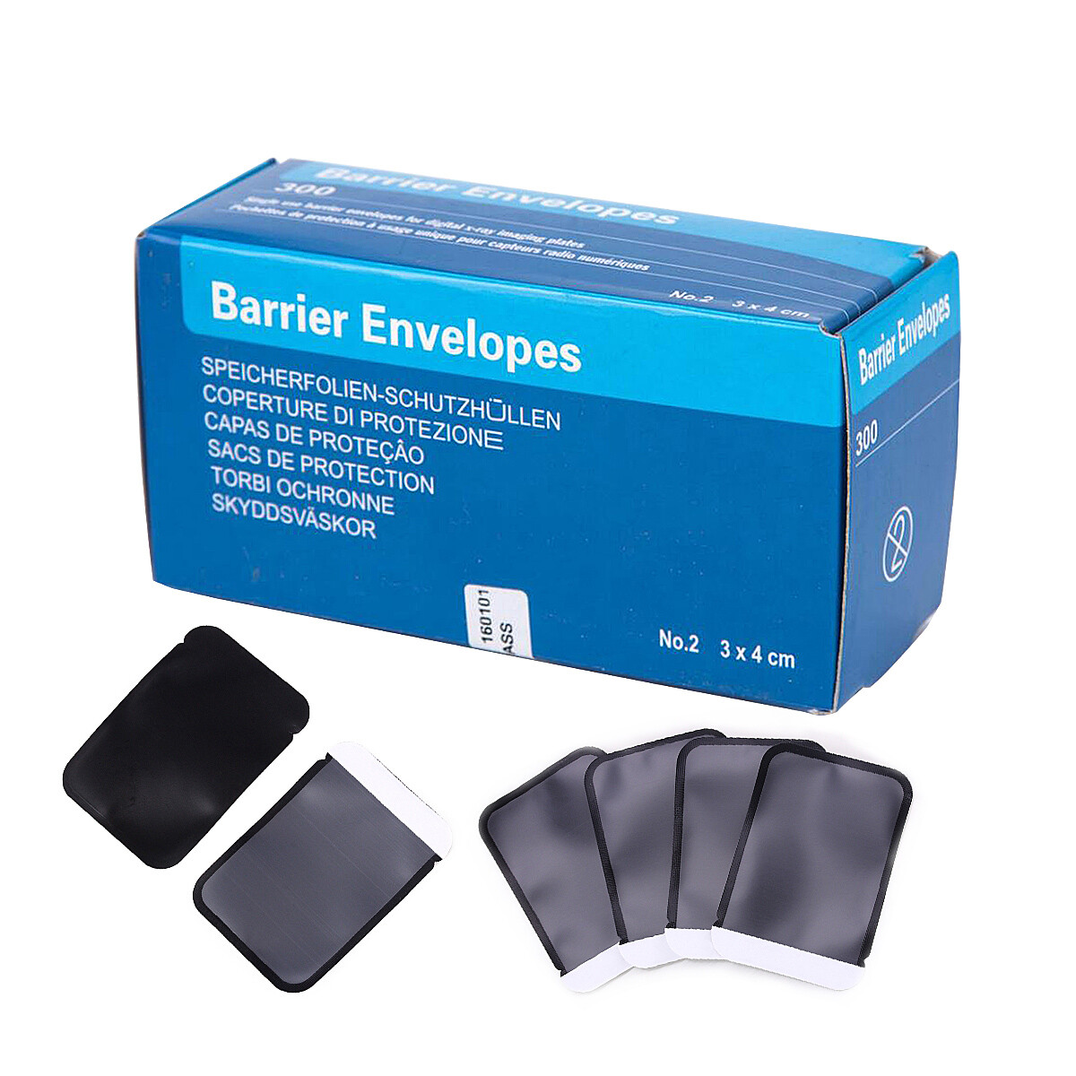 300pcs Dental Digital X-Ray ScanX Barrier Envelopes for Phosphor Plate Size #2