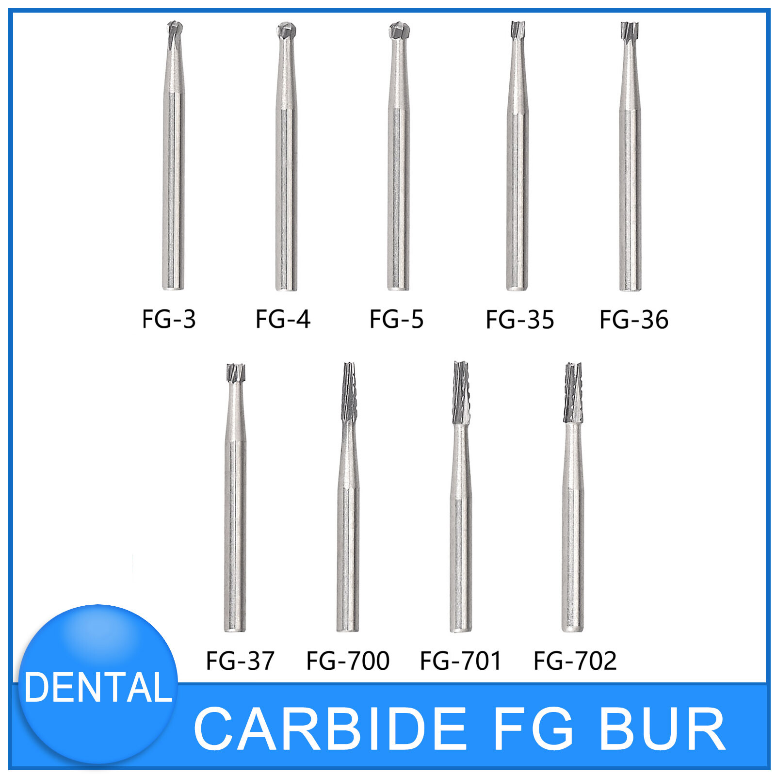 10 pcs Dental Orthodontic High-Speed Carbide Burs FG Debonding And Finishing