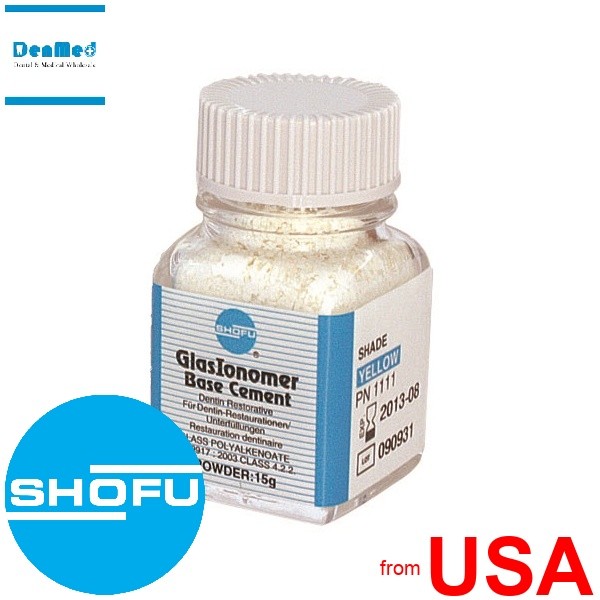 SHOFU GlasIonomer Base Cement Powder YELLOW 15g Qty.1 – Refill – #1111 Gl 111902