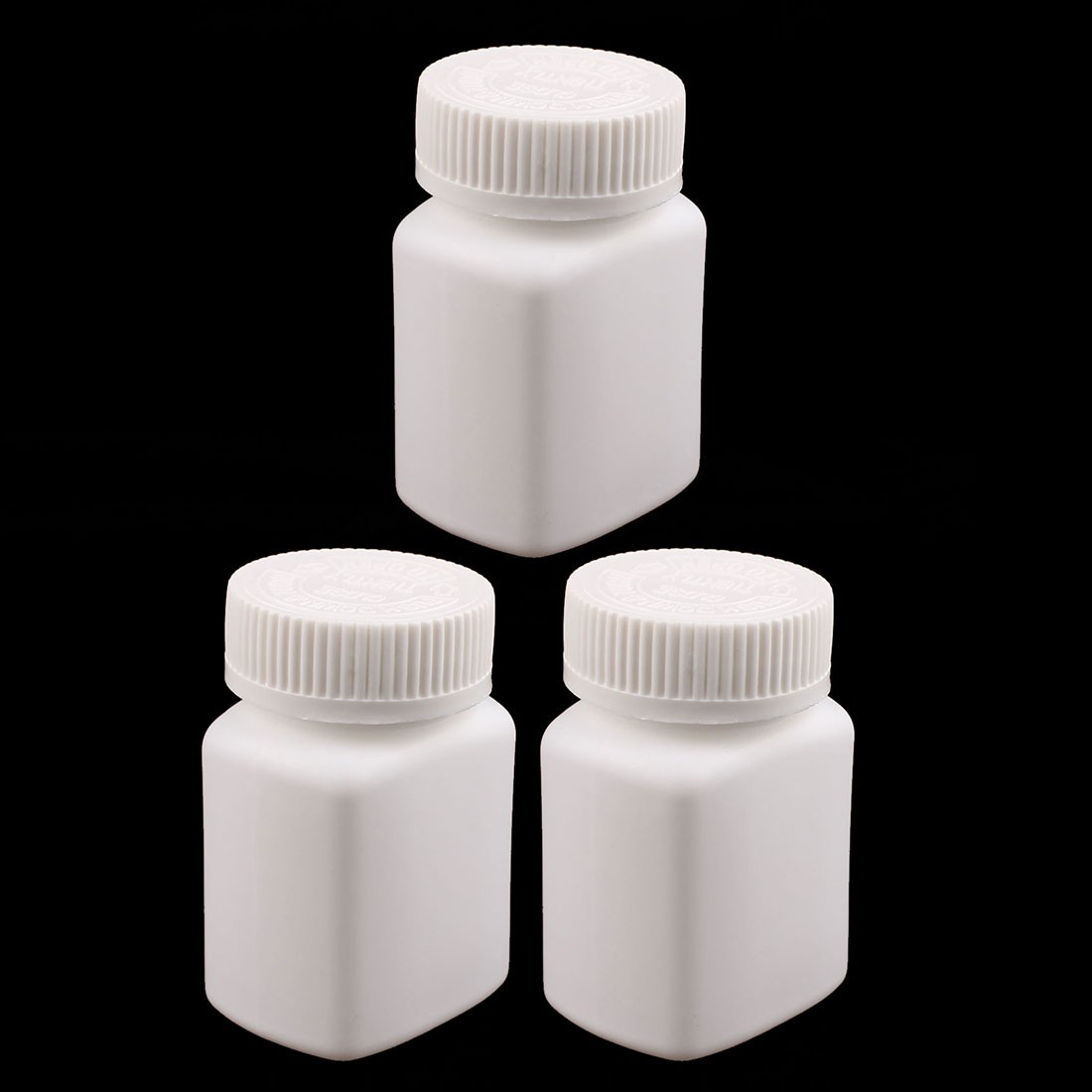 3PC 90ml Plastic Bottle Product Square Bottle White Lid