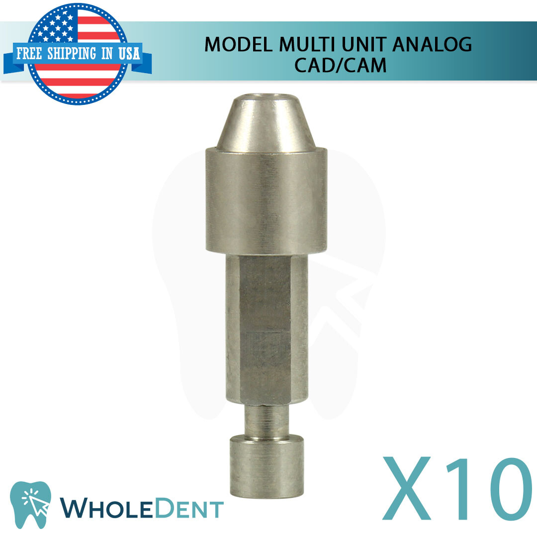 10x Dental 3D Analog Multi-Unit System 1.6mm CAD/CAM Stainless Steel