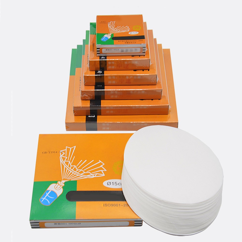 Premium Qualitative Filter Paper for Lab Use White Cotton Pulp 1 Box 100pcs 15cm