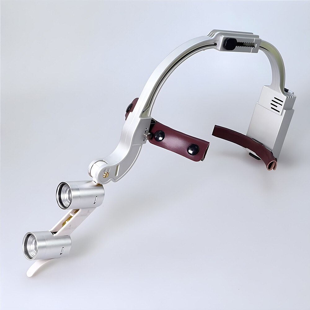 Wireless Dental 3.5X Binocular Loupes with 5W 2 LED Head Light Magnifying Glass