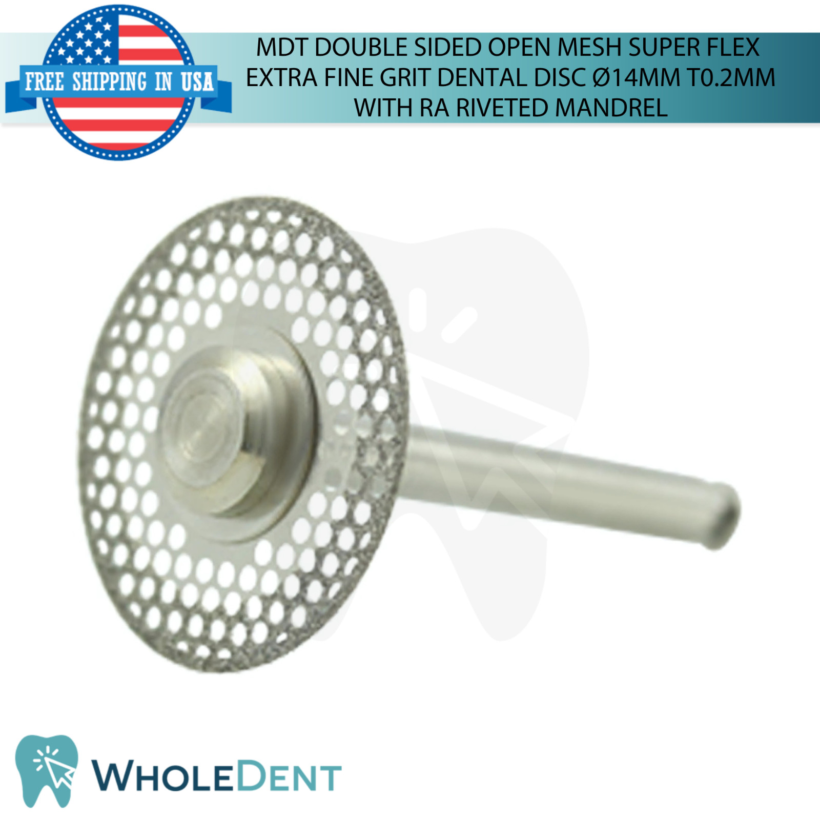 Double Sided Open Mesh Super Flex Extra Fine Grit Dental Lab Disc Ø14mm T0.2mm