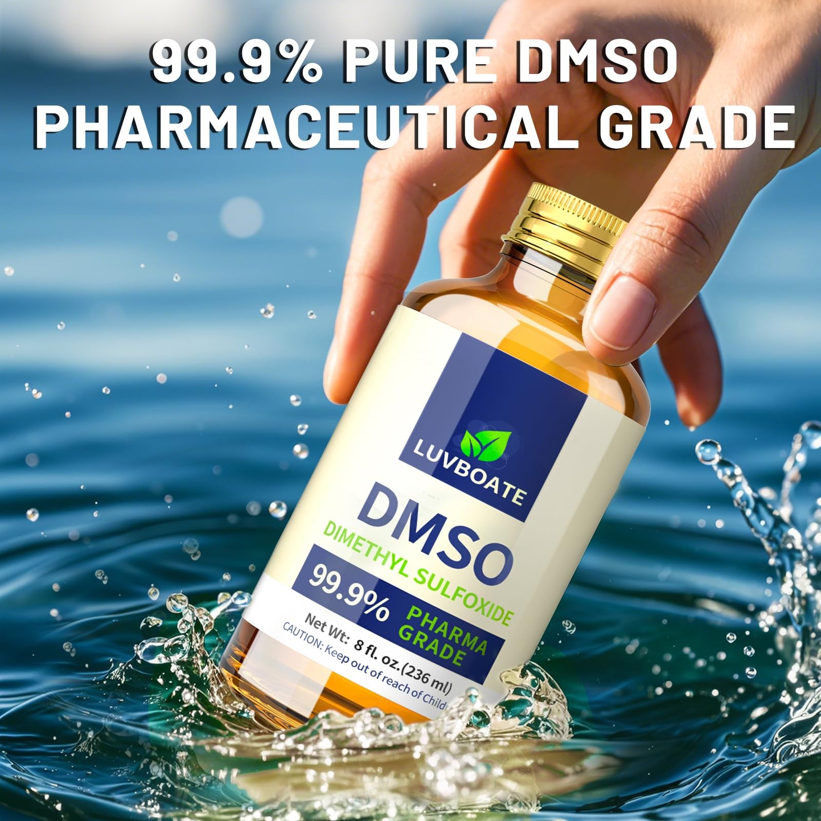 DMSO 99.9% Pharma Grade, Pure Liquid Dimethyl Sulfoxide 8 fl.oz in Glass…