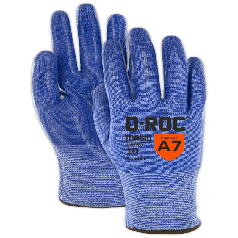 Magid D-Roc Aerodex Ansi A7 13-Gauge Reptek Grip Work Gloves 1 Pair Size 10/Xl