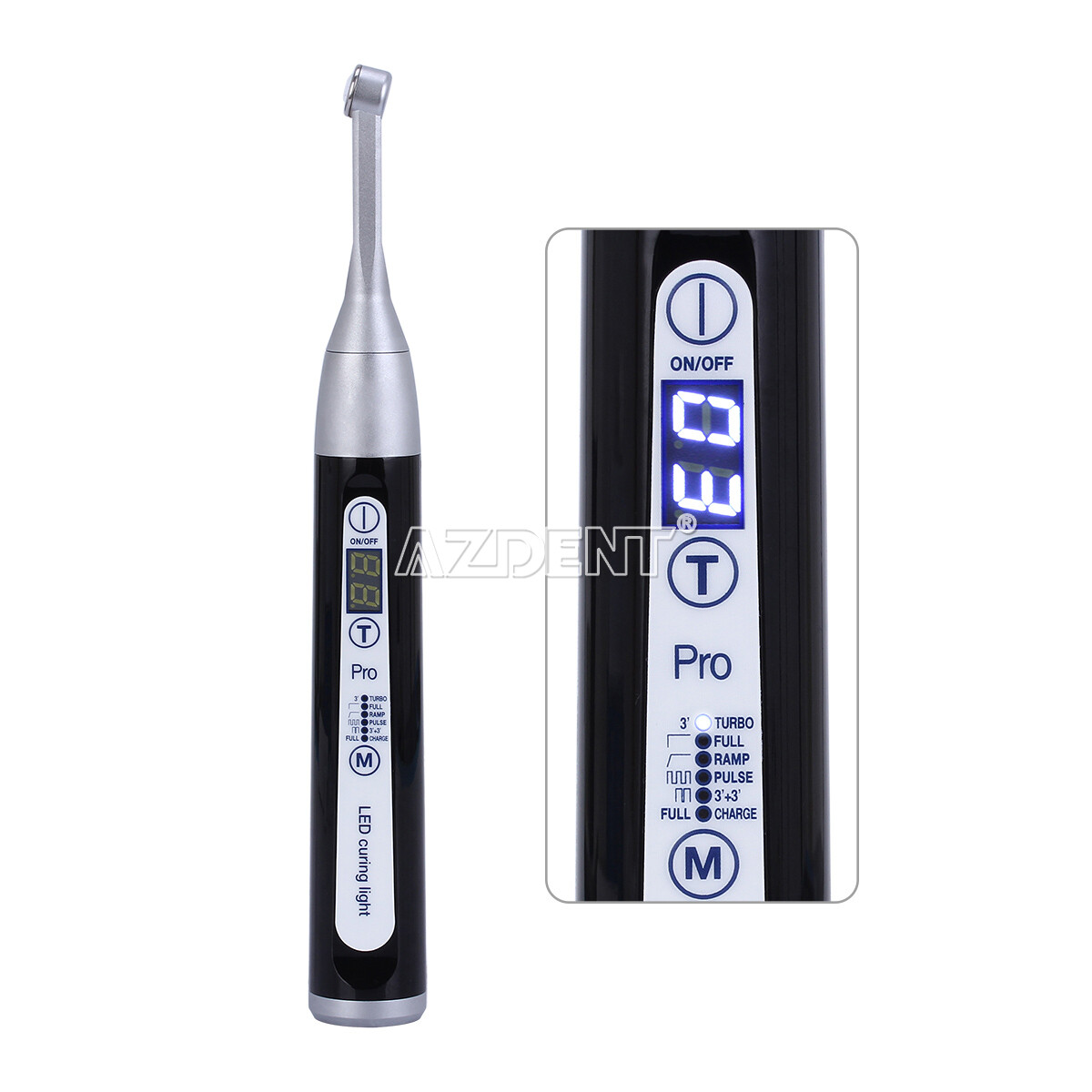 AZDENT Dental Wireless LED Curing Light Lamp 1 Sec Curing Wide Spectrum 1800mw