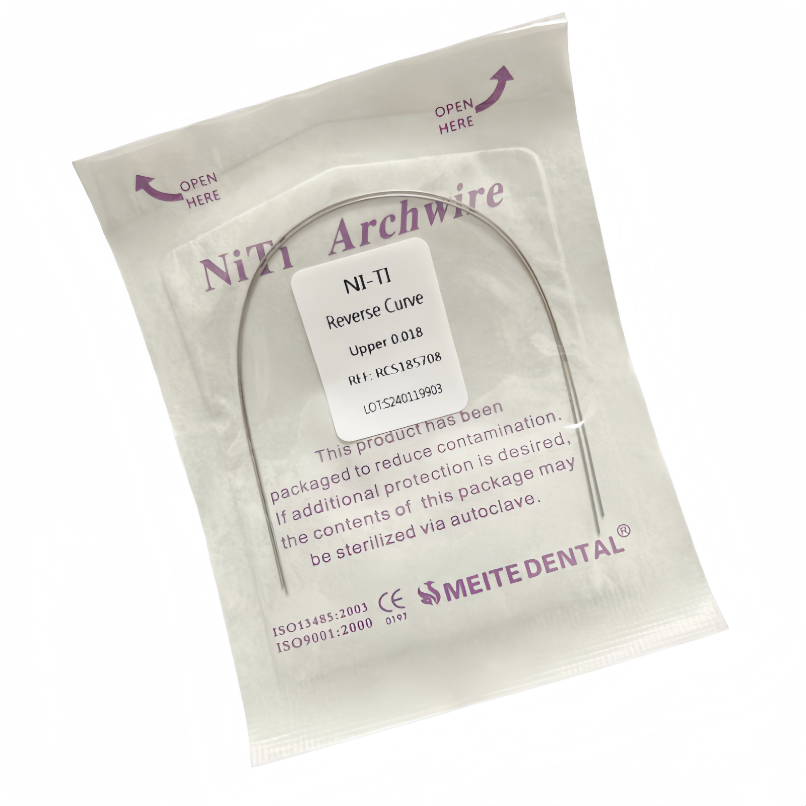 50Pk Dental Reverse Curve SuperElastic NITI Arch Wire 12/14/16/18/20 Upper/Lower