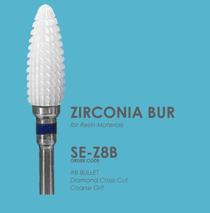 Dental Lab White Zirconia Ceramic Burs for Micro Motor HP Polishing Acrylics etc