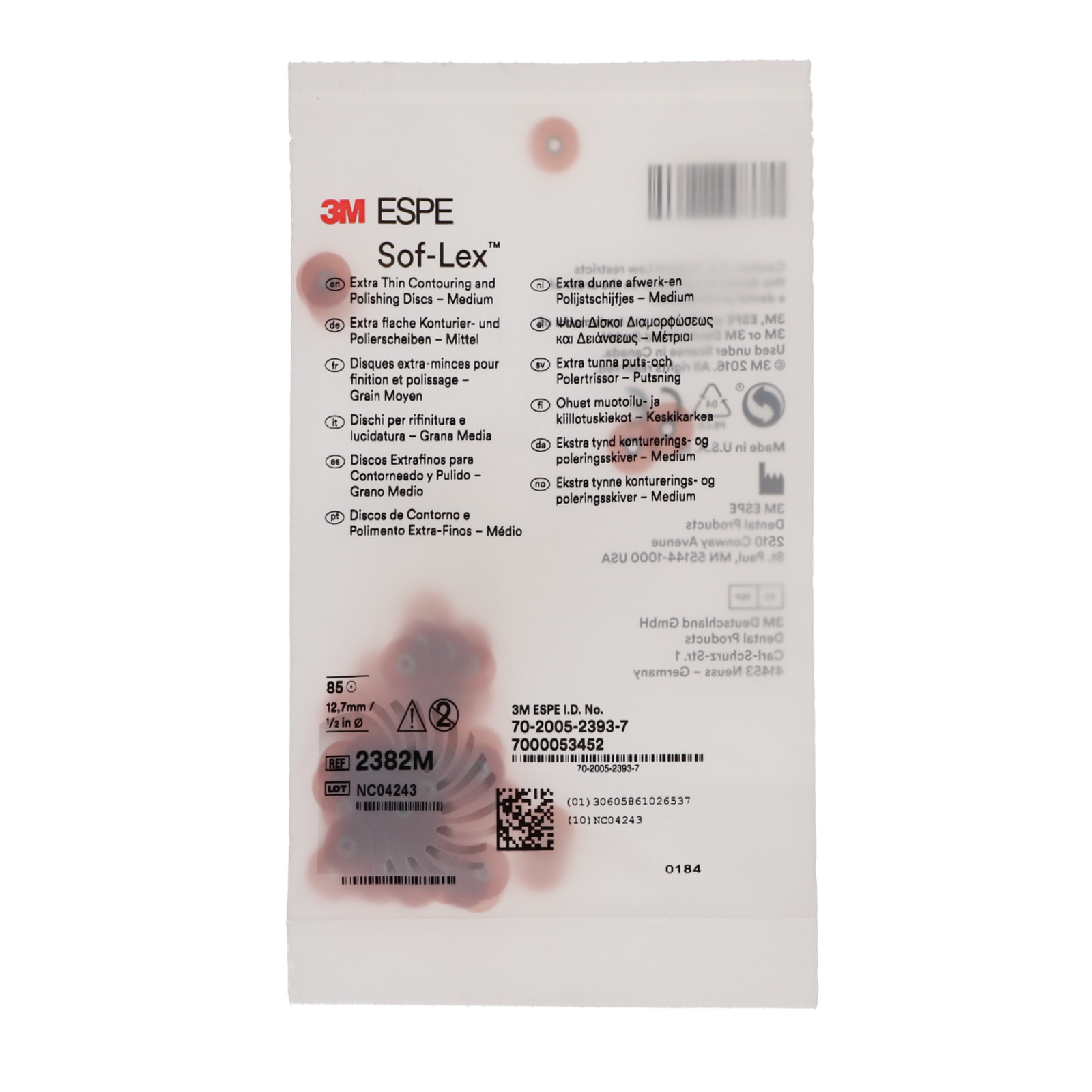 3M ESPE 2382M Sof-Lex XT Contouring & Polishing Pop-On Discs 1/2″ Medium 85/Bx