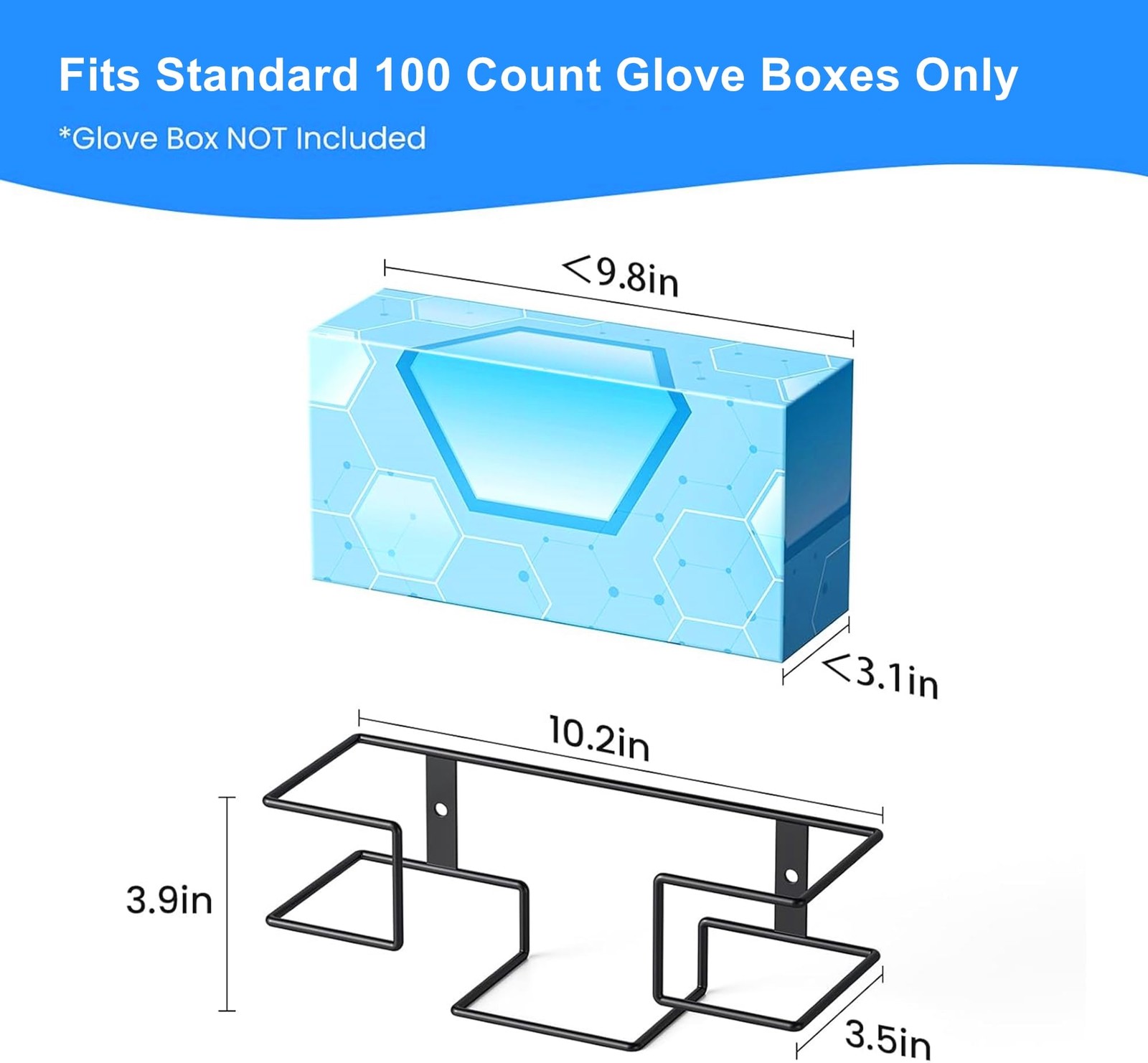 THYGIFTREE Glove Box Fits 100 Count Boxes, Black – 1Pack (Fits 100 Ct Box)