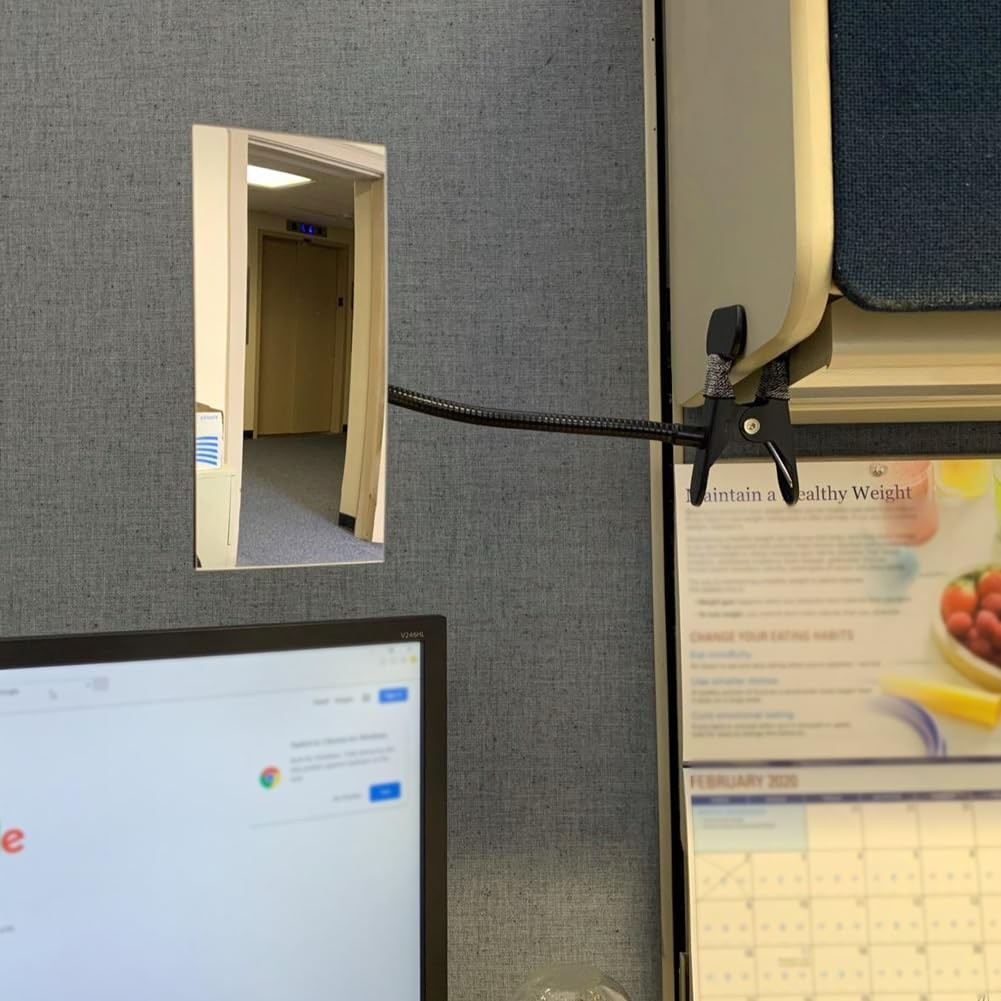 Ampper Clip On Security Mirror Convex Cubicle Mirror For Personal Safety And
