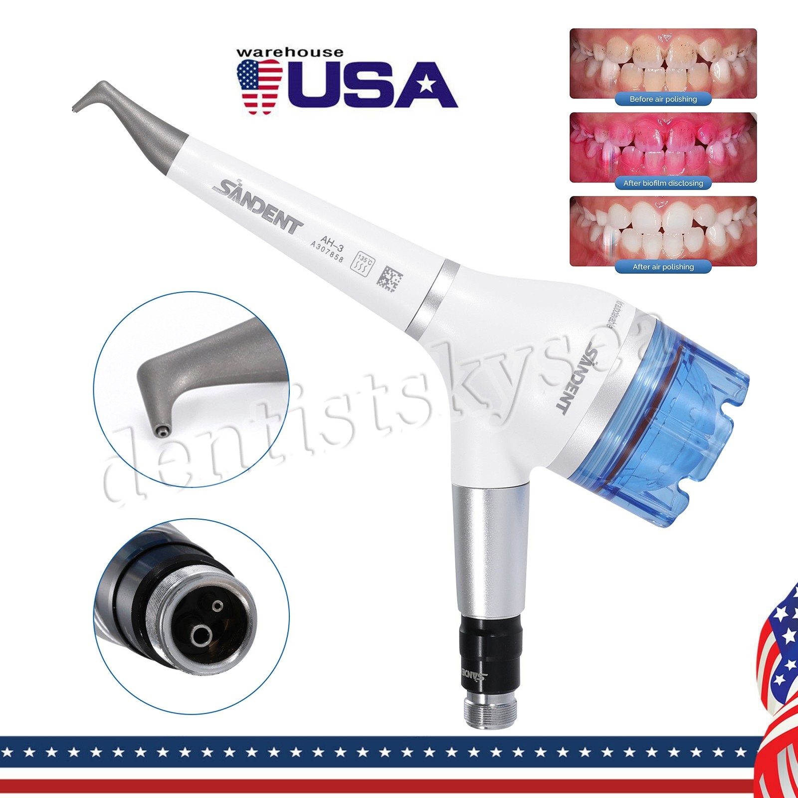 SANDENT Prophy Air Flow Prophy Handpiece Teeth Polishing 4Hole/2Hole