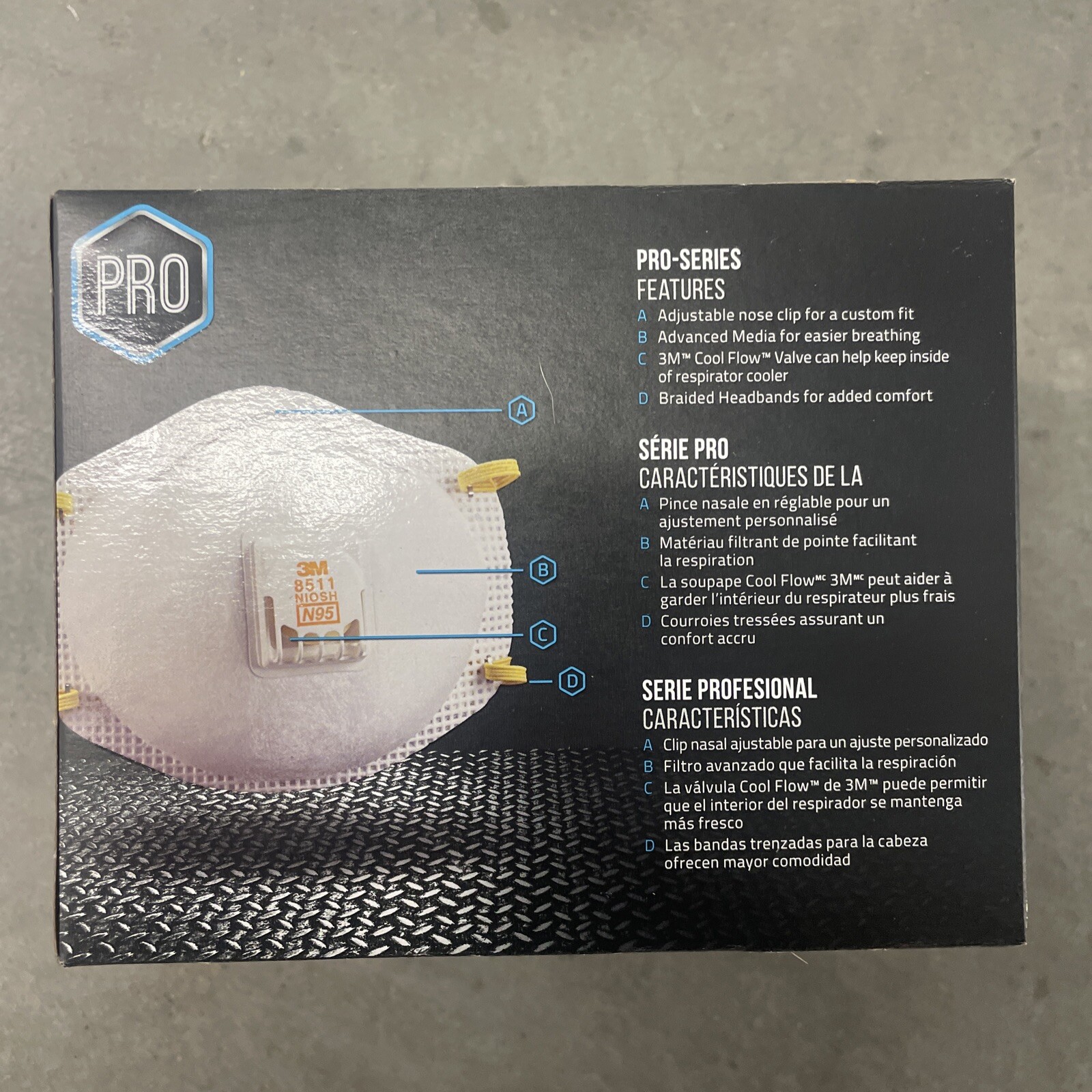 3M 8511 N95 Pro Series Disposable Respirator with Cool Flow Valve – 5 Pack