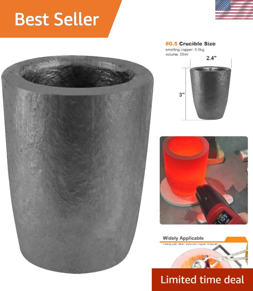 Graphite Crucible, Silicon Carbide Clay Crucible Cup for Melting Casting Refi…