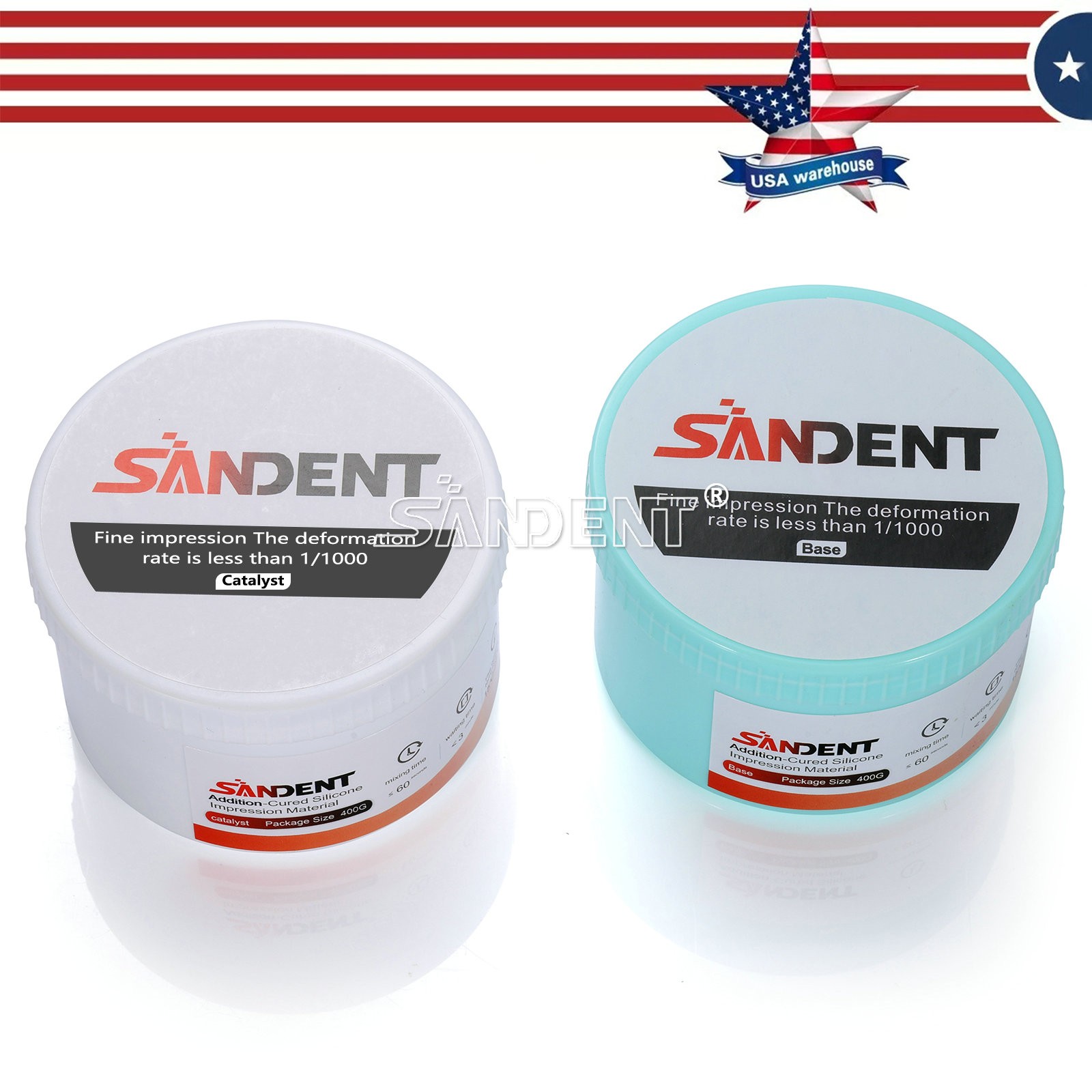 VPS Putty Fast Set, 400g Base & Catalyst, Regular Set PVS Impression USA