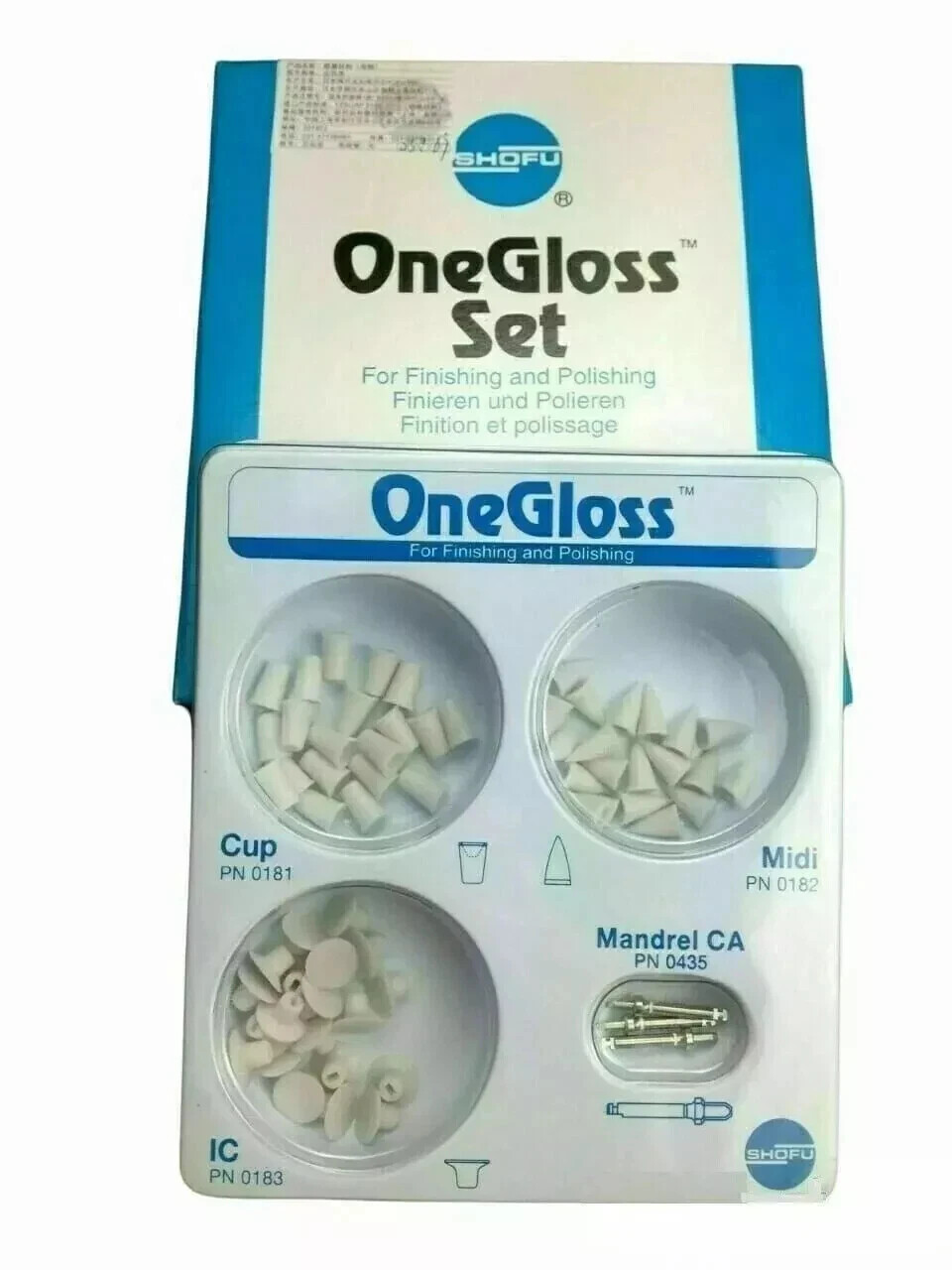 SHOFU ONEGLOSS SET One Gloss FINISHING AND POLISHING Cup Mendrel Fast Shipping