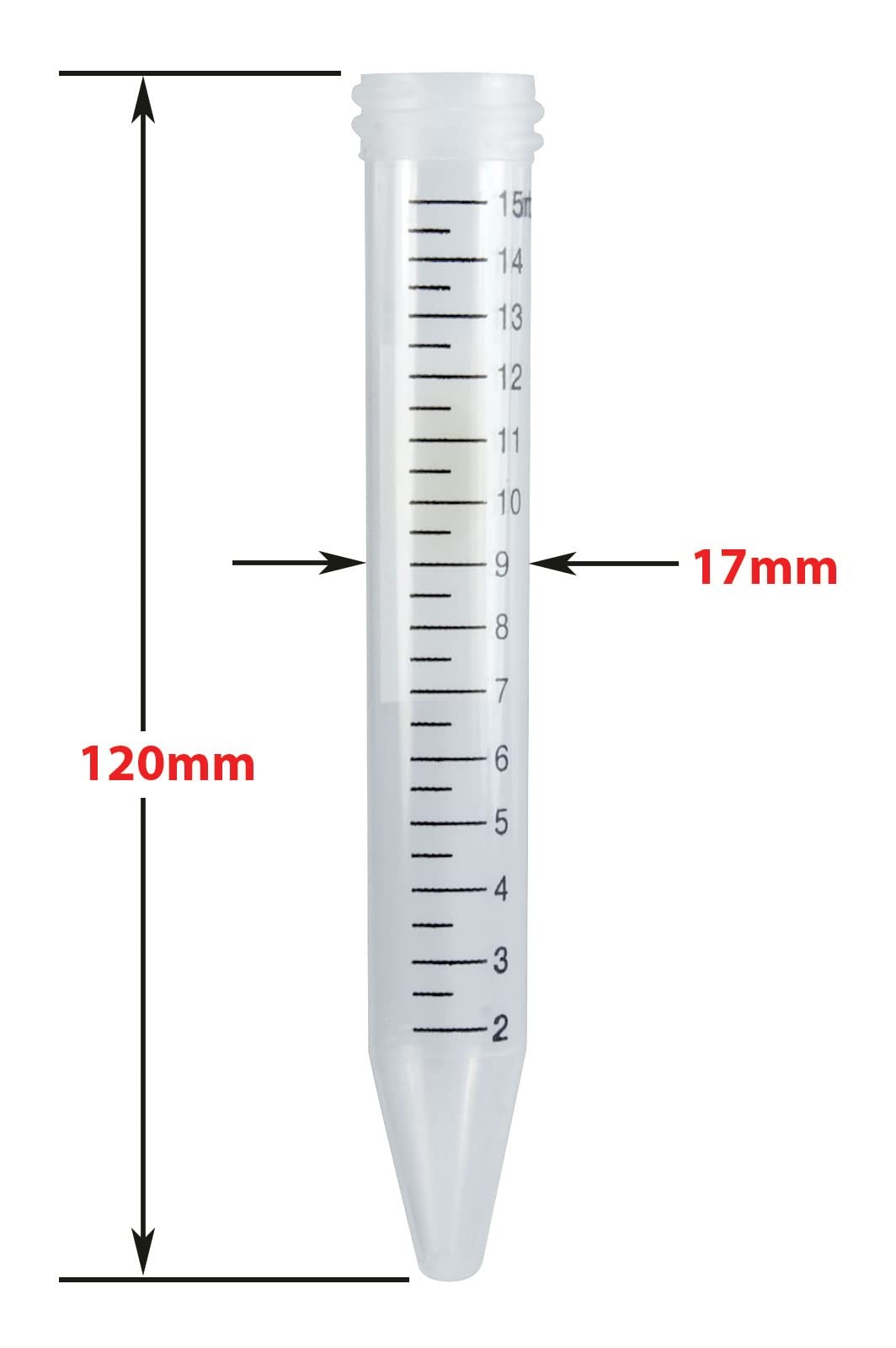 Globe Scientific 6285 Polypropylene Centrifuge Tube with Attached Blue Flat T…
