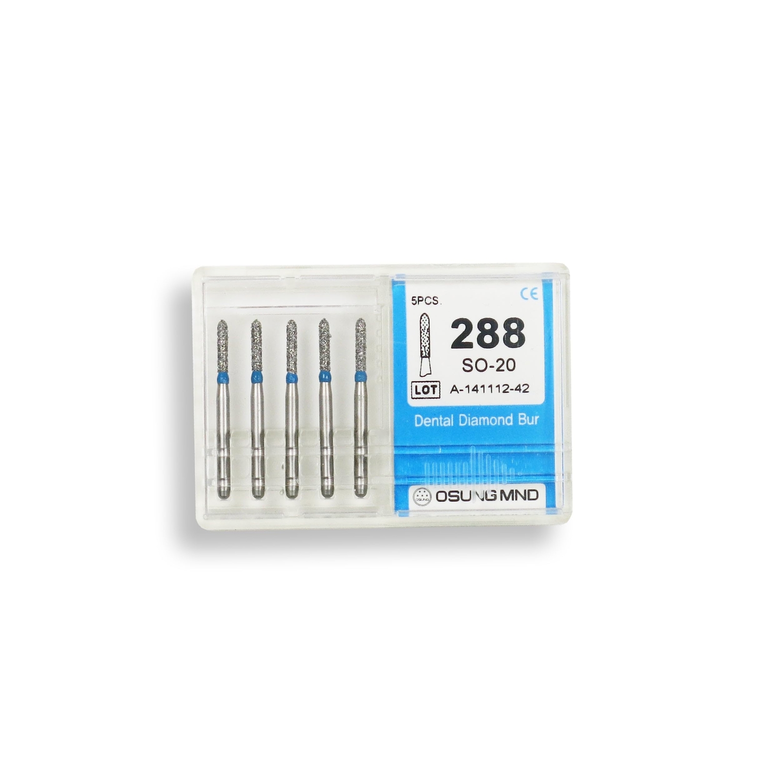 Torpedo, Cylindrical 1.2 mm Dia. Medium Grit Diamond Dental Bur 25 Pcs. 284.12M1