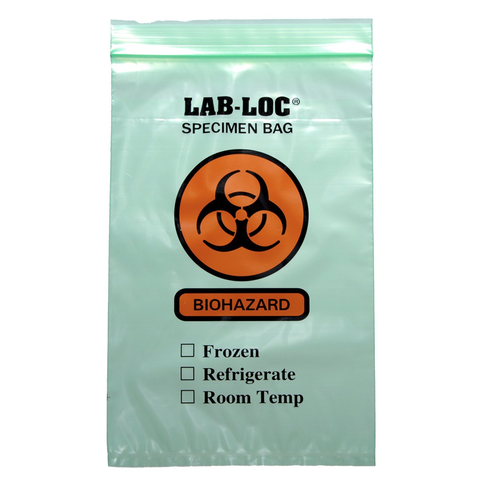 Lab-Loc Specimen Transport Bag with Document Pouch Disposable Zip Closure 100 Ct