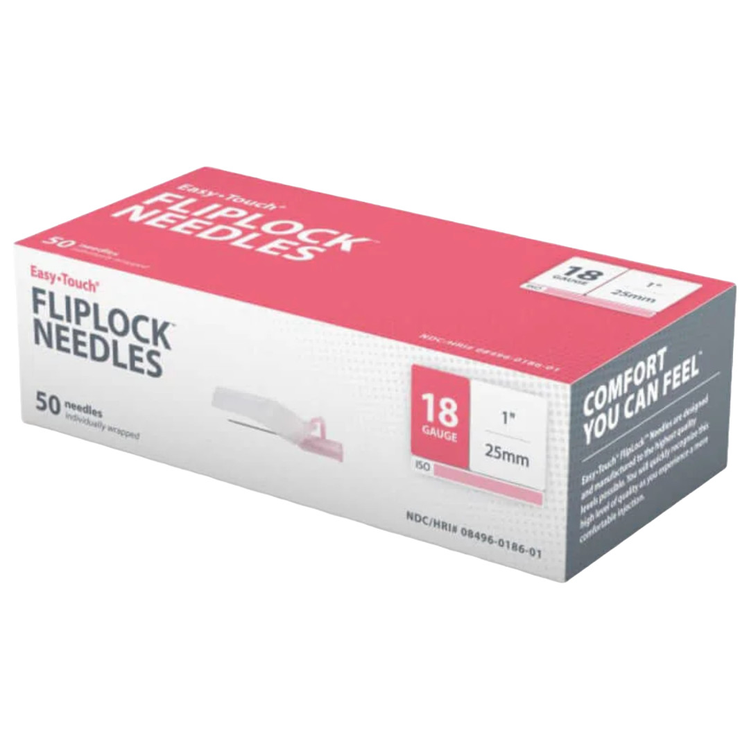 Easy Touch, Fliplock with Safety, 18G, 25mm, 1″ – Box of 50