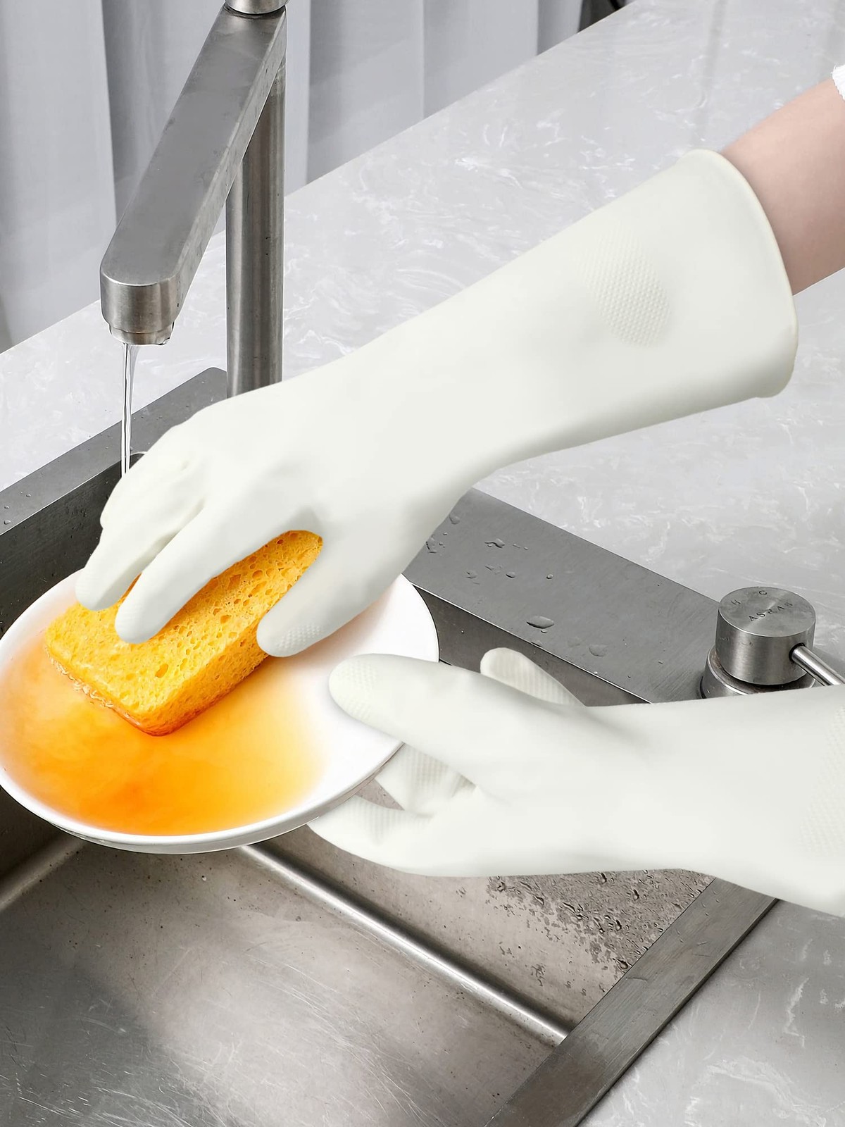Cleaning Gloves Latex Free Rubber Gloves Reusable Lightweight and Durable Set…