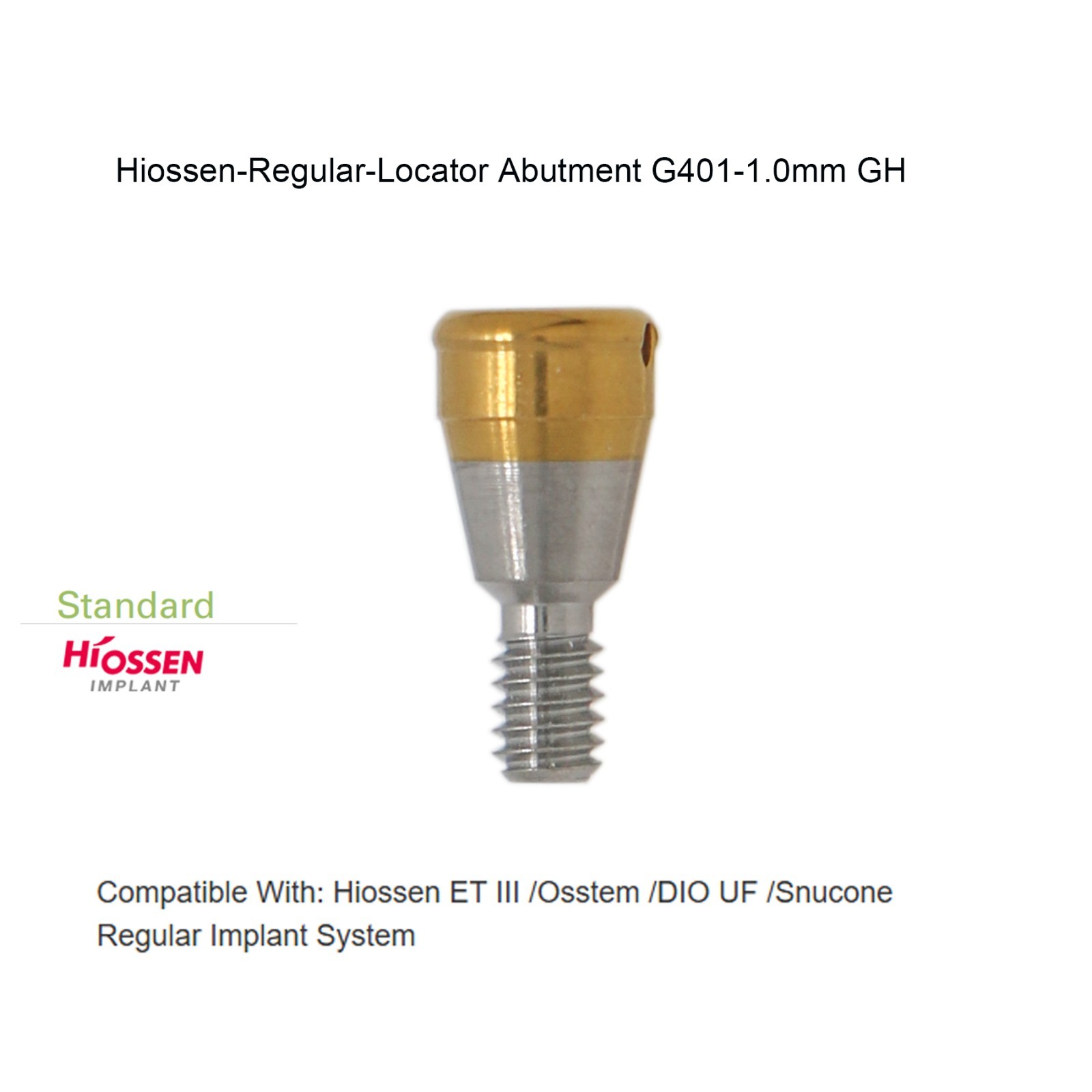 Hiossen Overdenture Locator Abutment Male Cap Inserts fits Oss Regular Implants
