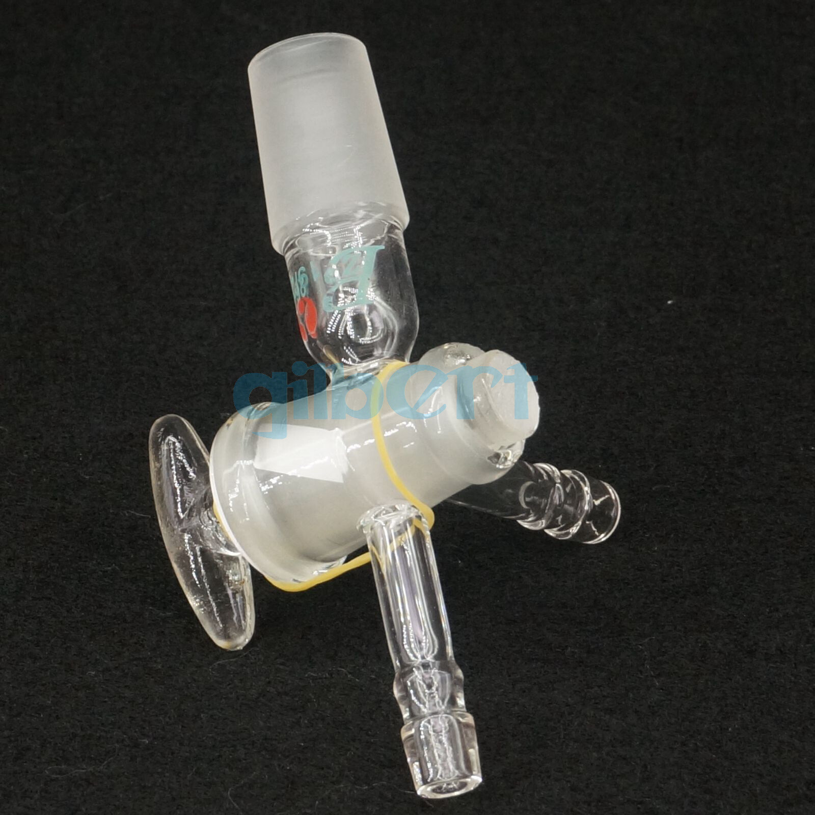 19/26 Joint Borosilicate Glass Tee Type 3-Ways 8mm Barbed Adapter Stopcock Lab