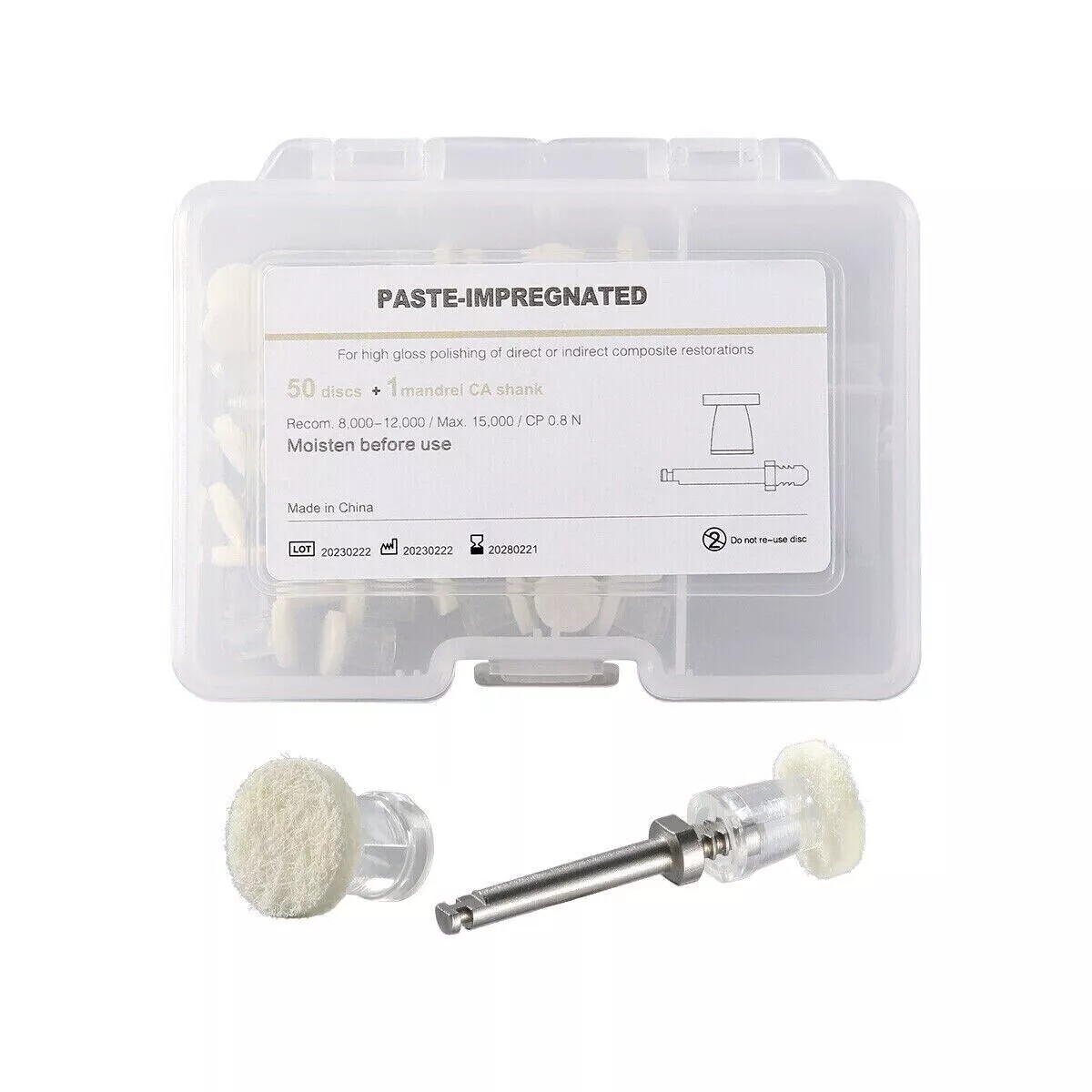 Dental Composite Resin Polishing Discs Pasted impregnated Felt Wheels Mandrel