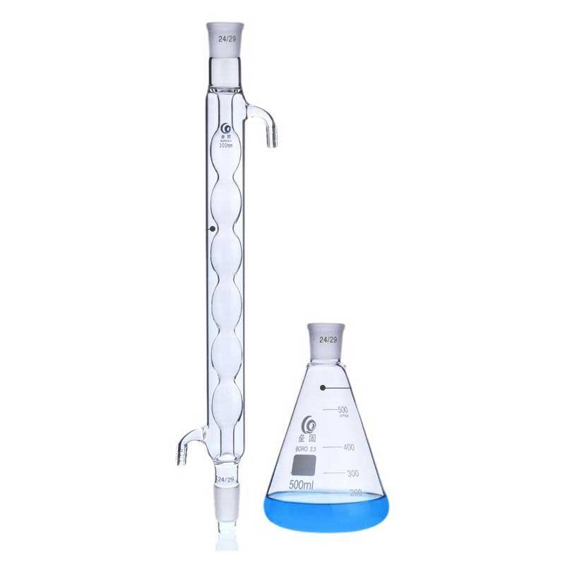 Chemistry Lab Supply: Backflow Glassware Set, 250ml-1000ml, Chromate Detector