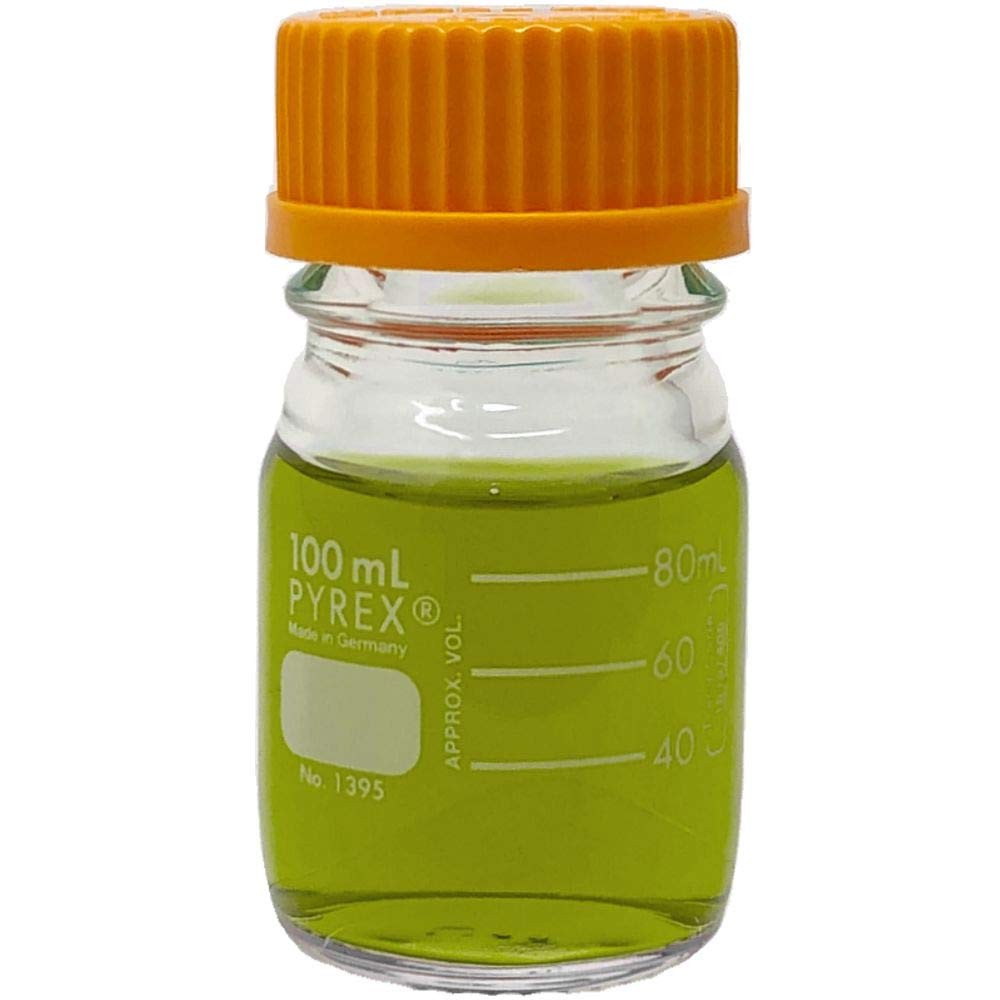 PYREX #1395-100,100mL Round Media Storage Bottles, with GL45 Screw Cap