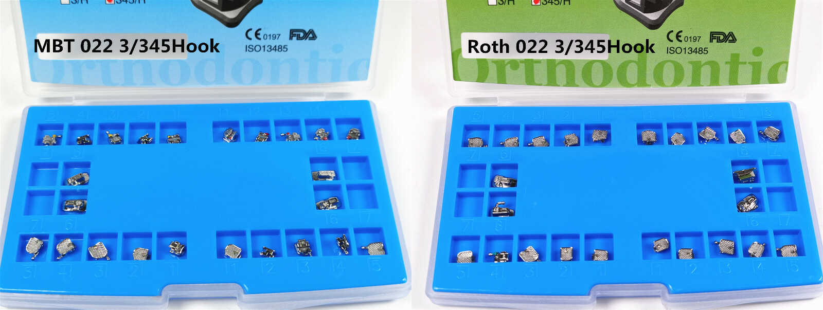 Dental Orthodontic Self-Ligating Metal Brackets&Buccal Tube Roth/MBT 022 3/345