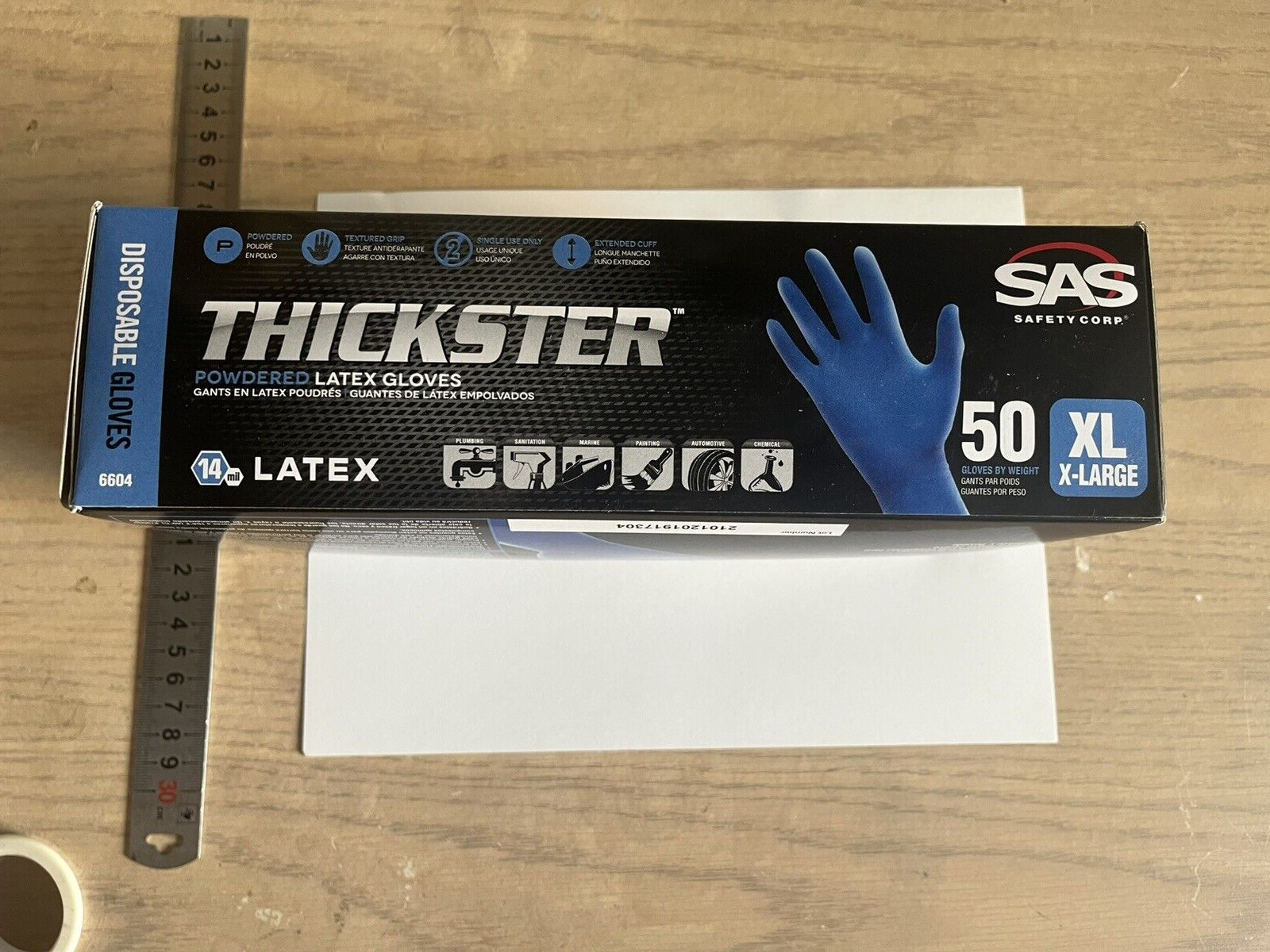 Thickster Ultra Thick Latex Exam Gloves, Blue, 14 mil, 50/Box ,XL X-LARGE
