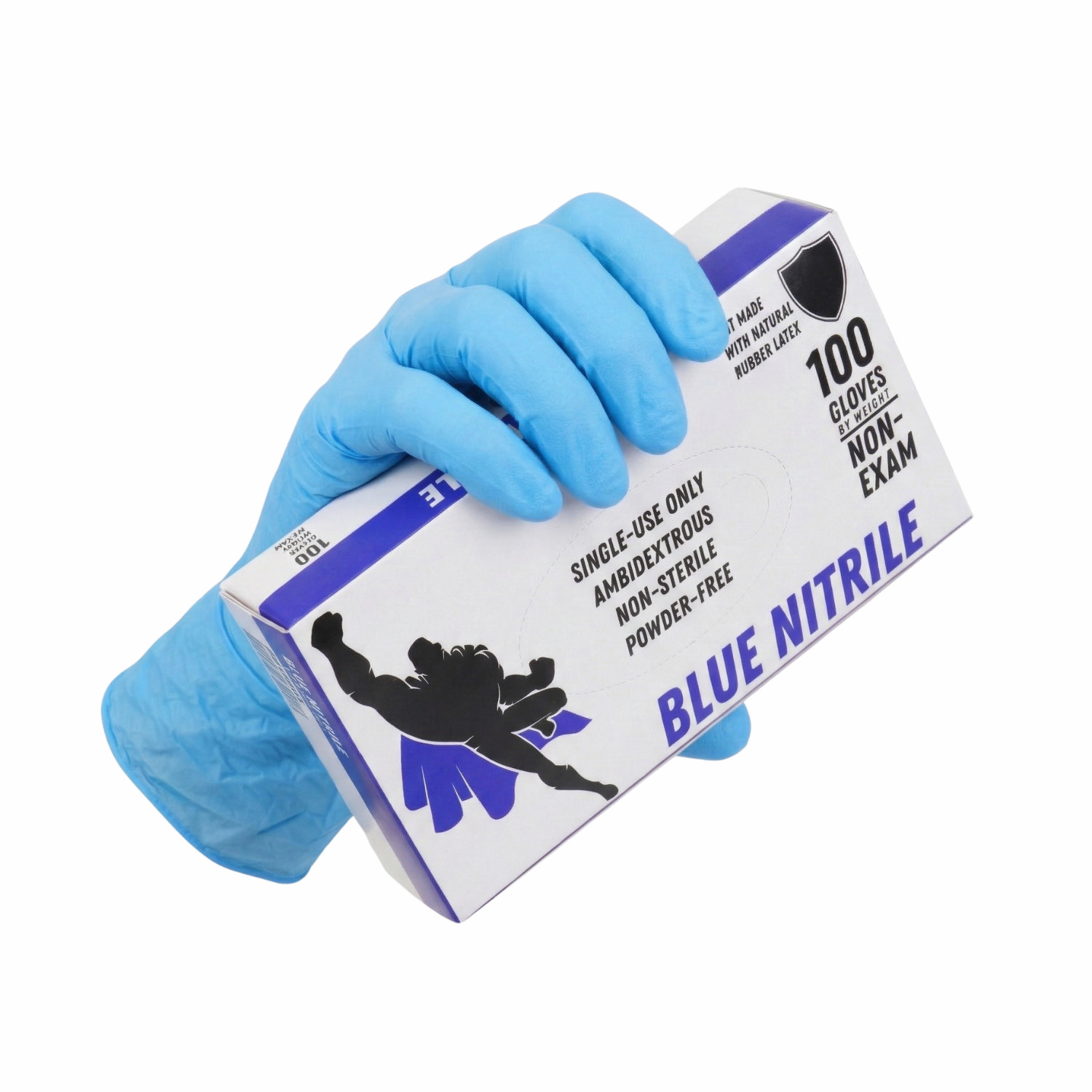 2000 Gloves Blue Industrial Nitrile Gloves Powder Free 5 Mil 2XL