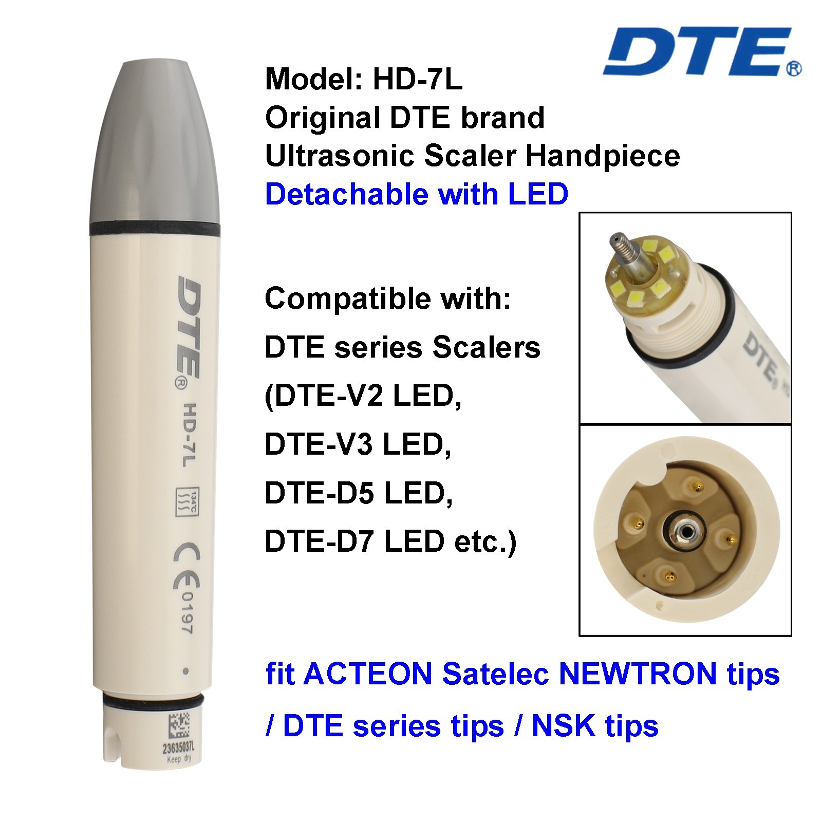 Woodpecker Ultrasonic Scaler N2 V3 LED Handpiece Piezo Tips fit EMS Satelec DTE