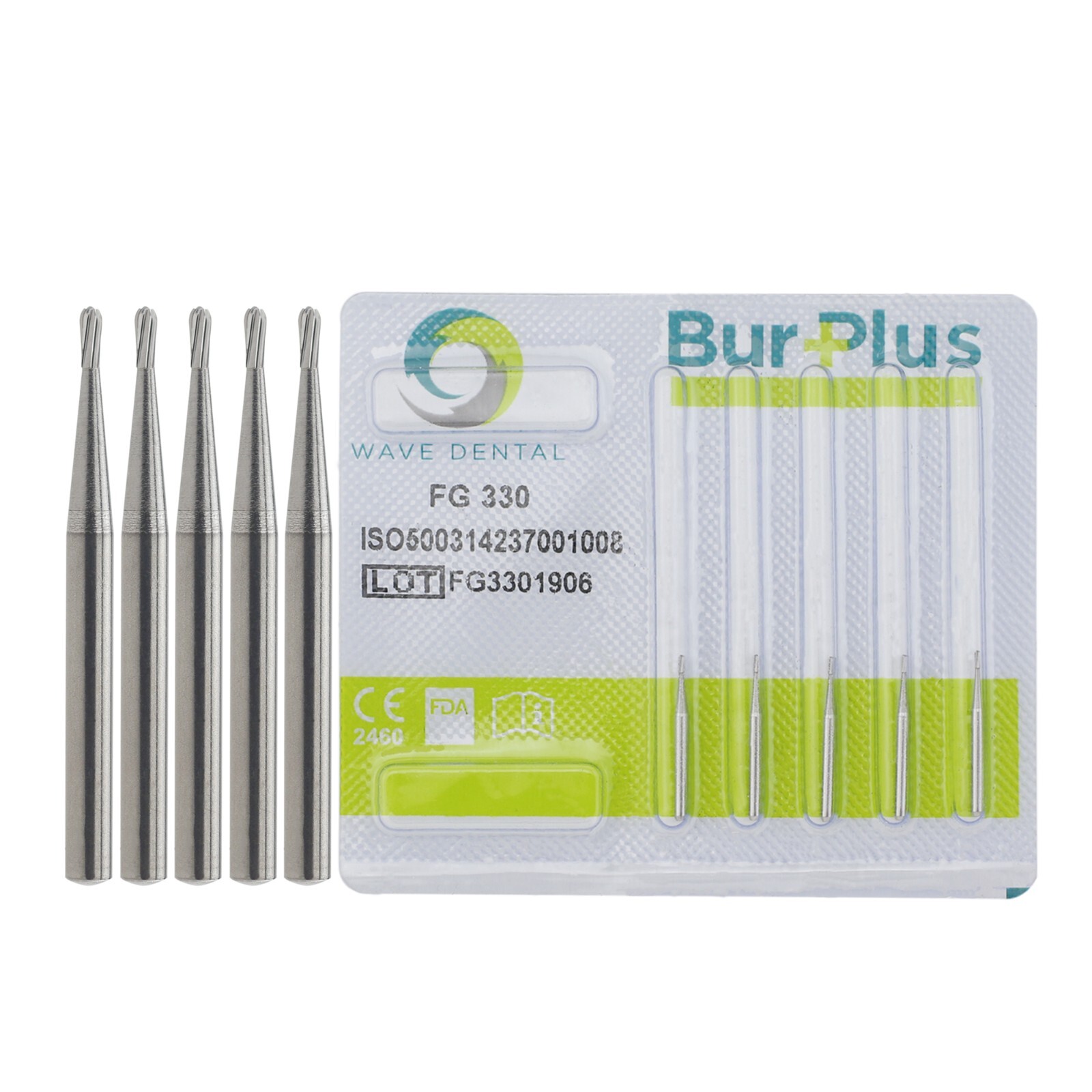 Wave Dental Carbide Burs Pear 330 FG High Speed Burr Friction Grip 1.6mm Prima